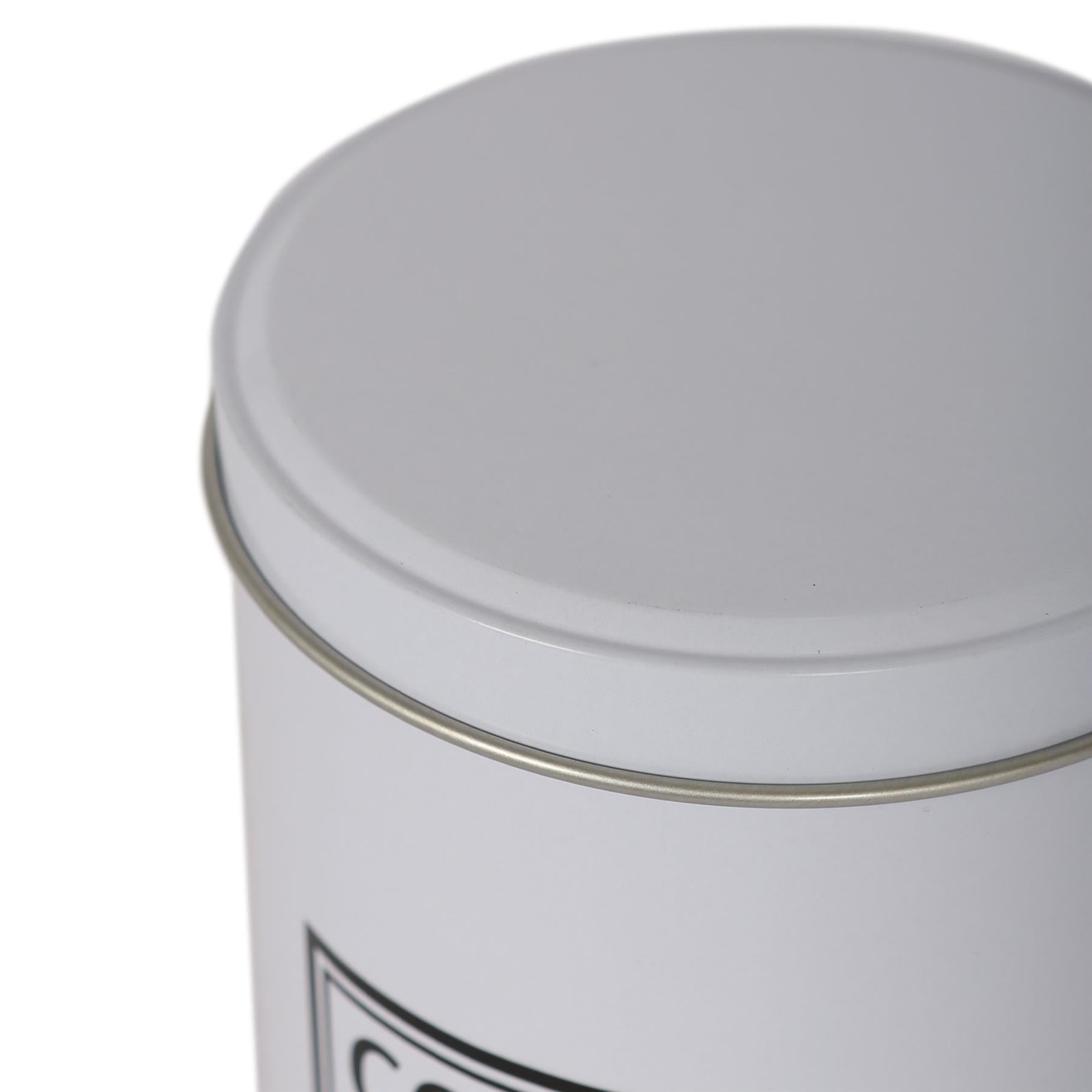 3pc Round Metal Tea Coffee Sugar Canister Set