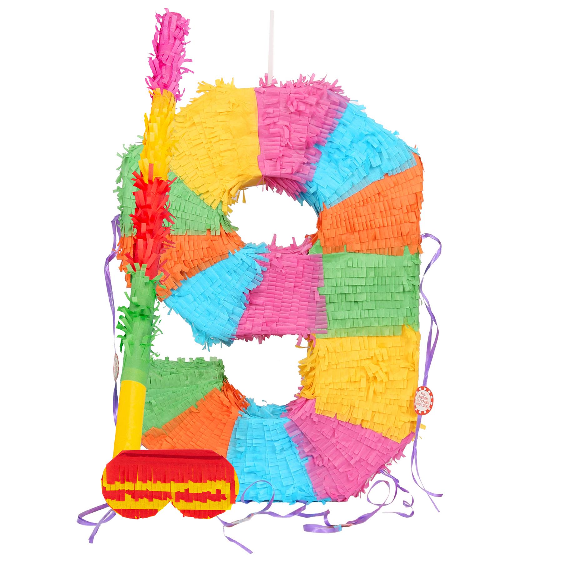Number 9 Pop-Out Pinata with Stick & Blindfold - Multi Stick