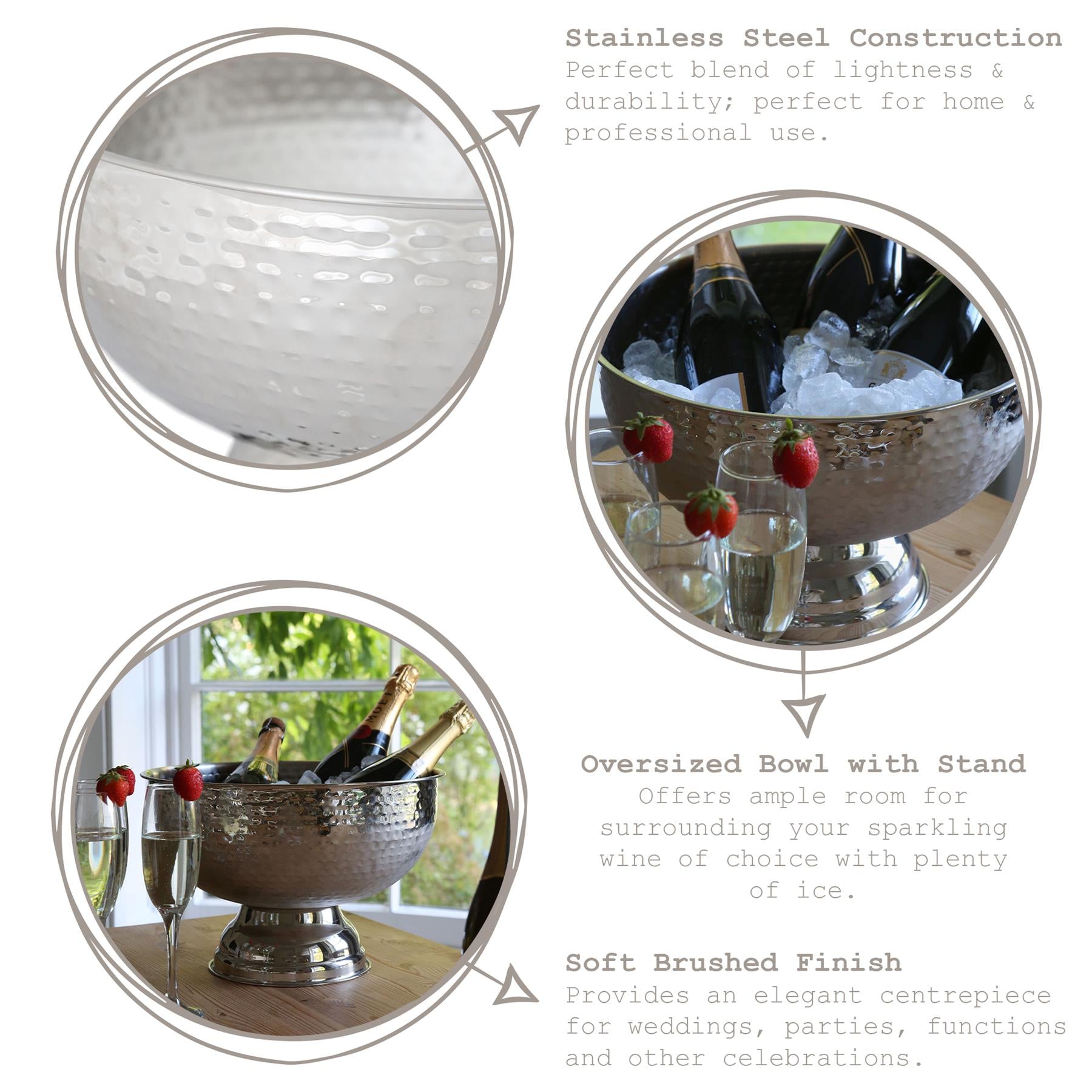 Stainless Steel Champagne Ice Bucket - 35cm