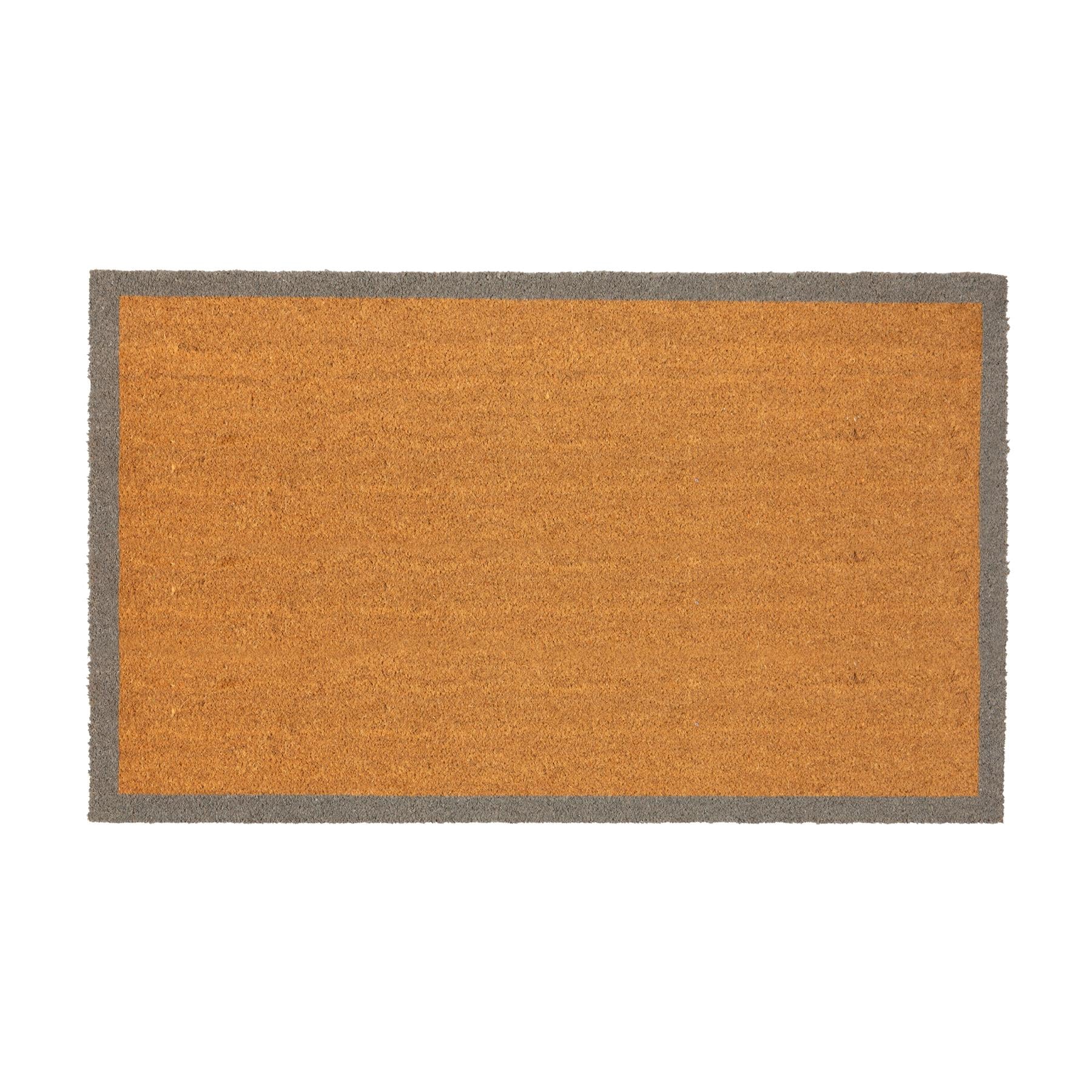 Coir Door Mat - 75cm x 45cm - Grey Border