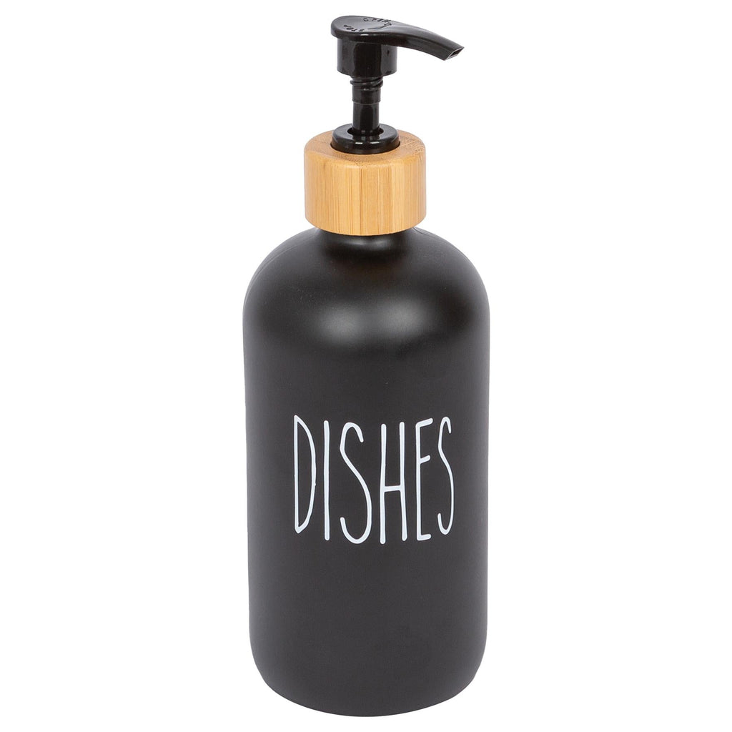 Glass Dish Soap Dispenser - 500ml - Black