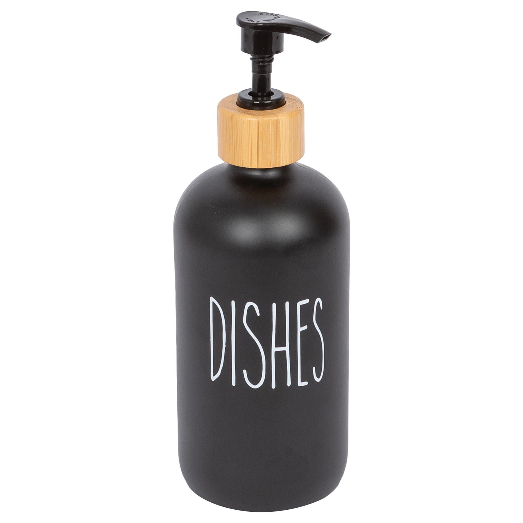 Glass Dish Soap Dispenser - 500ml - Black