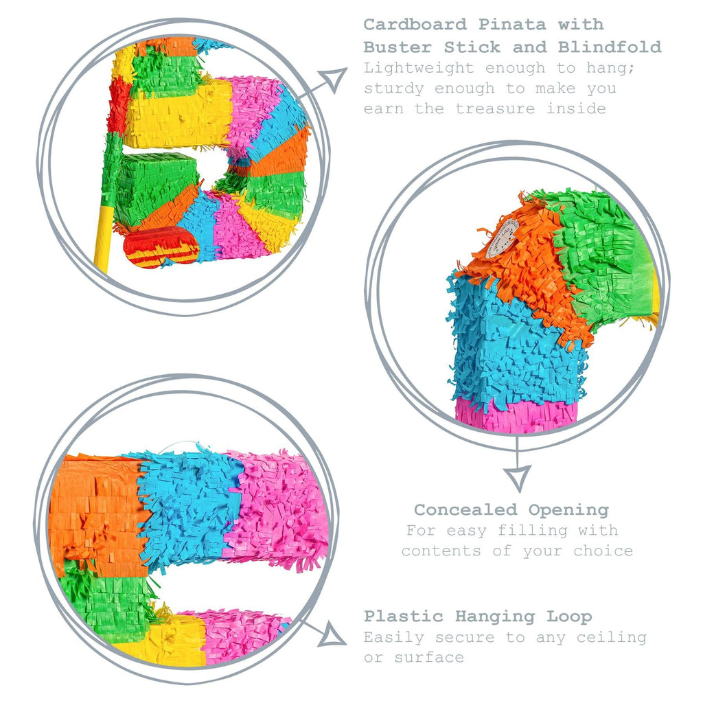 Number 5 Pop-Out Pinata with Stick & Blindfold - Multi Stick