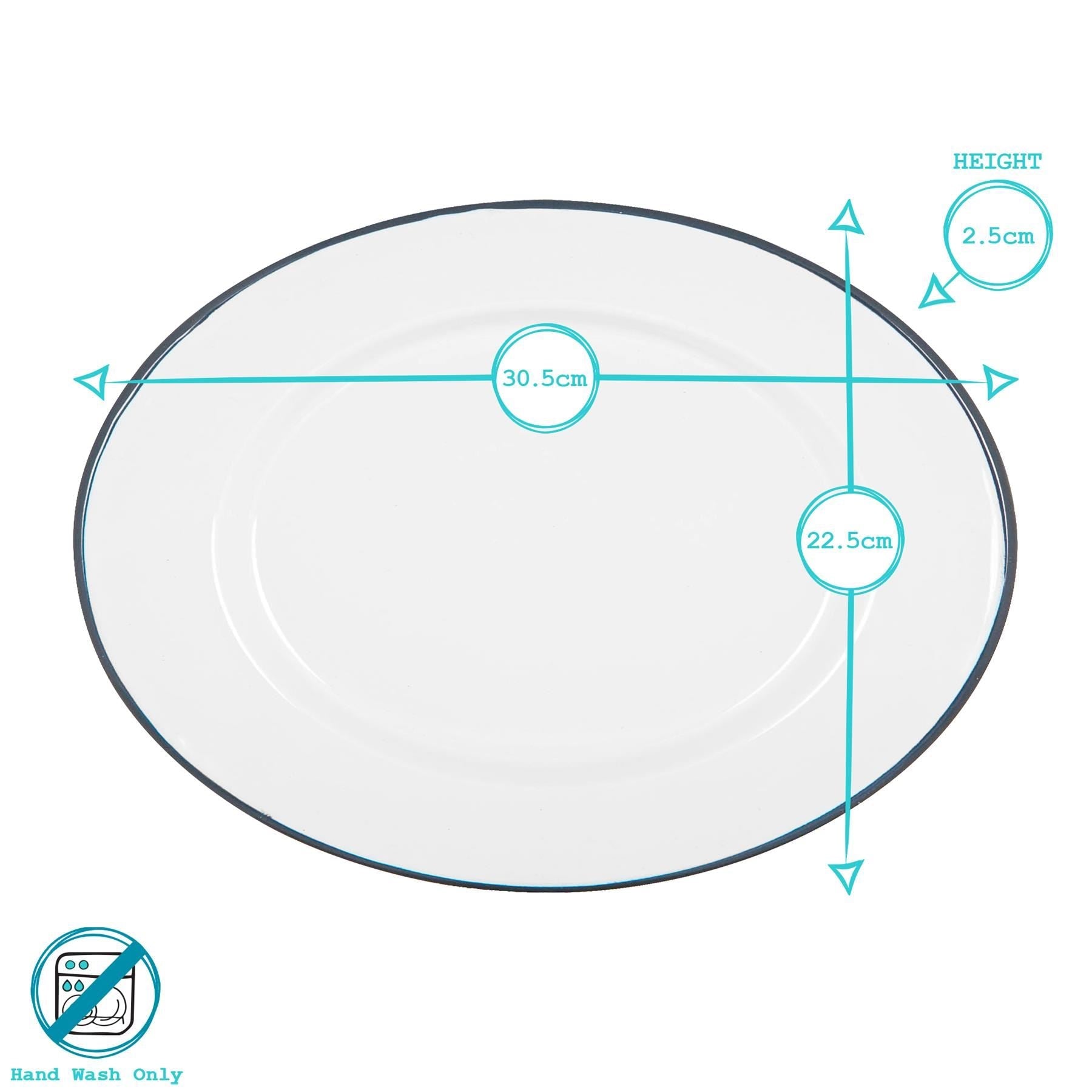 White Enamel Serving Platter - 30.5cm x 22.5cm