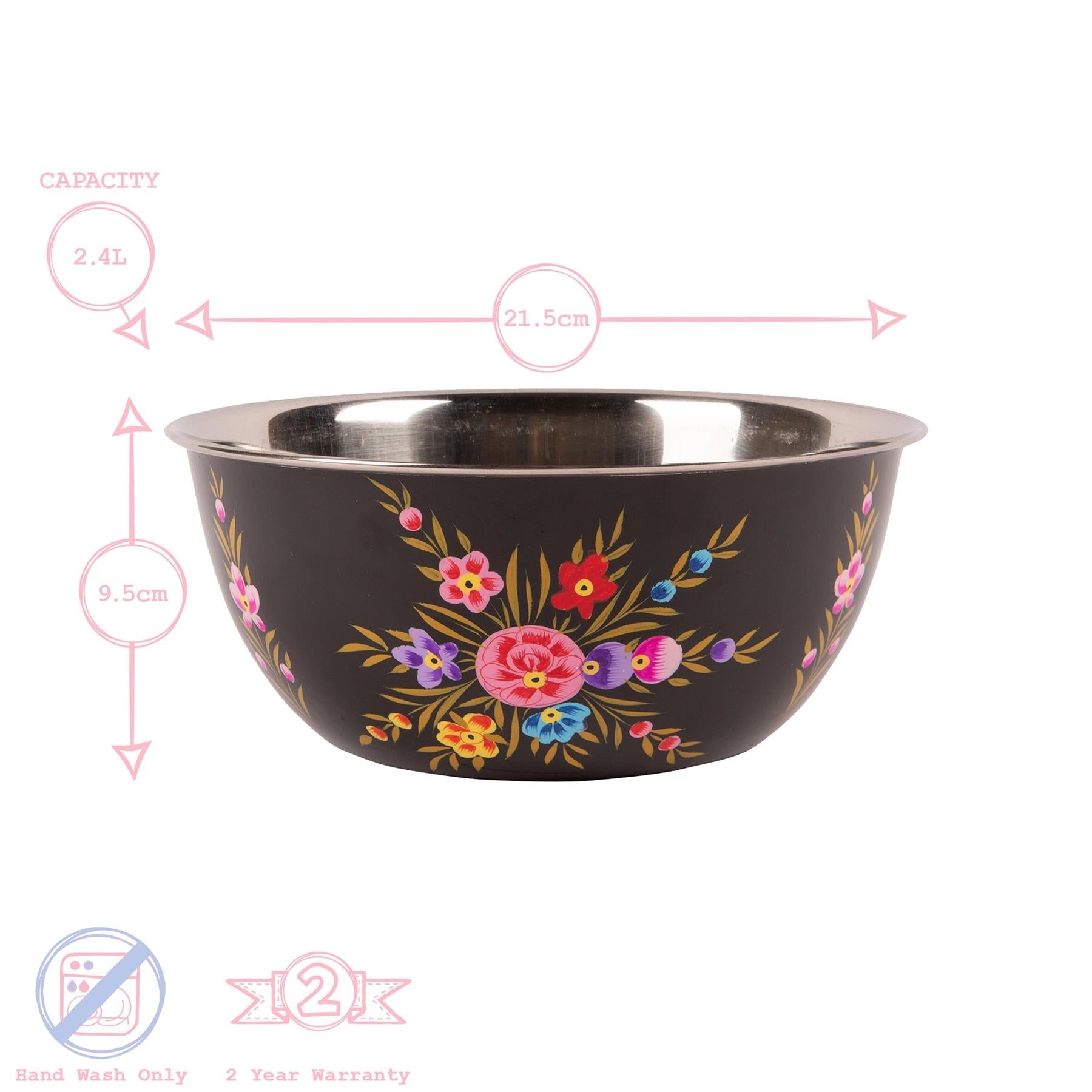 Pansy Hand-Painted Picnic Bowl Set - 3 Sizes