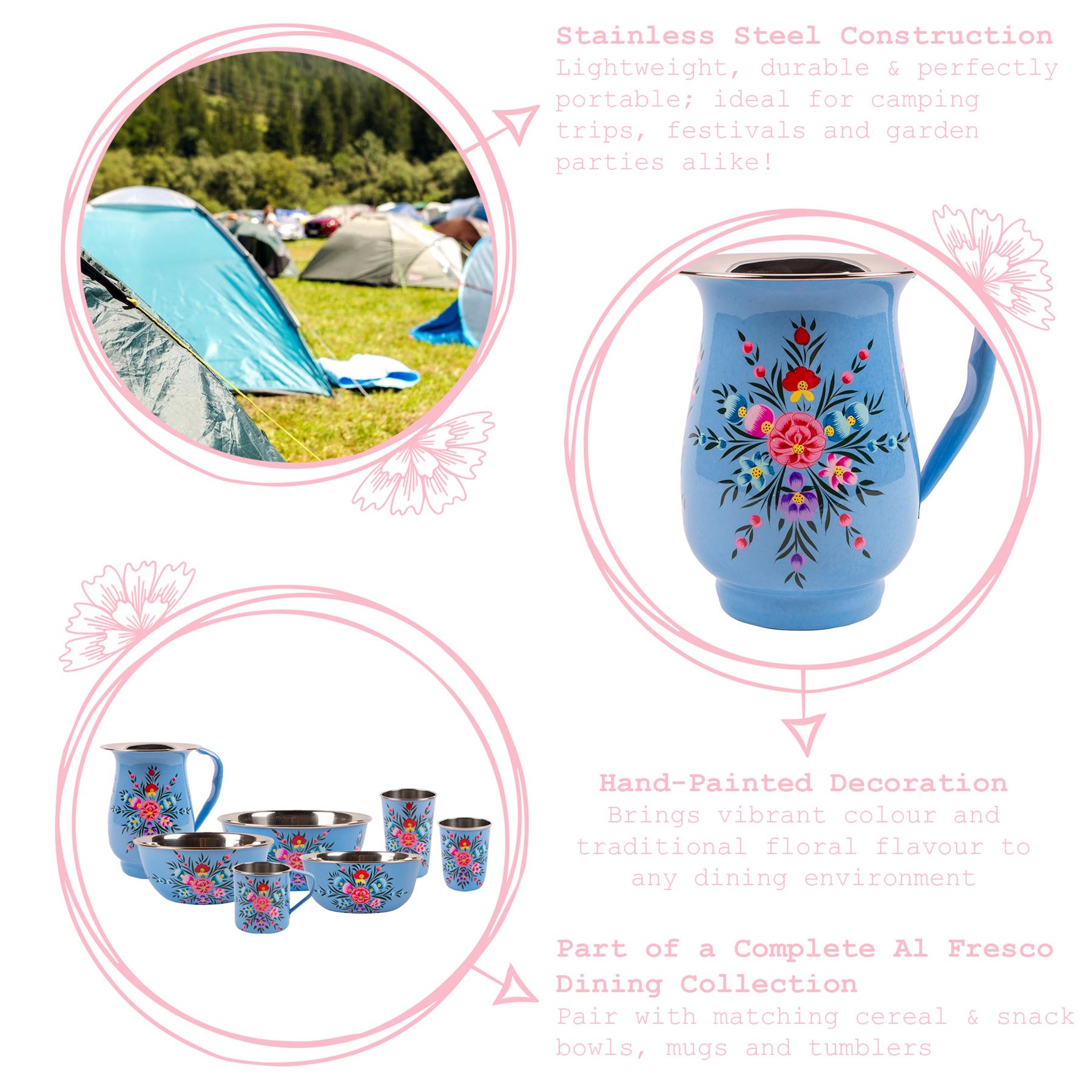 Pansy 1.7L Hand-Painted Picnic Water Jug