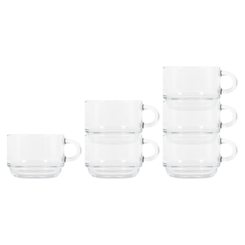 270ml Cozy Stacking Glass Coffee Cups - Pack of 6
