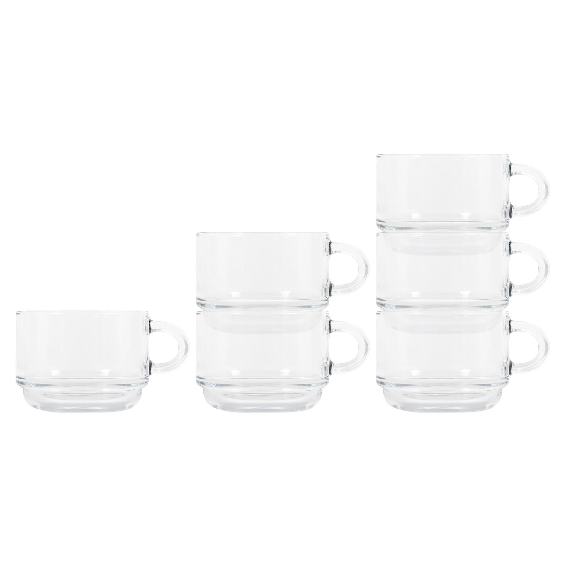 270ml Cozy Stacking Glass Coffee Cups - Pack of 6