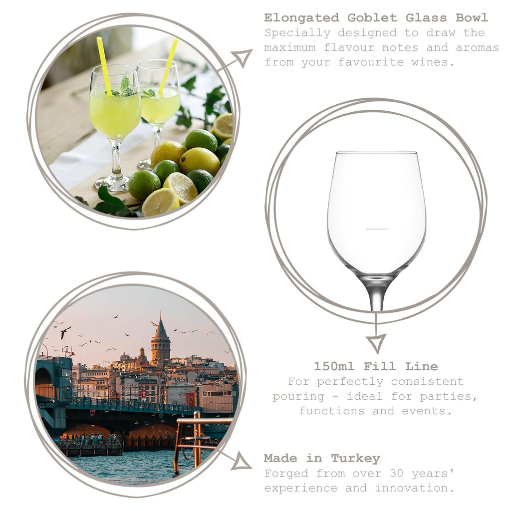 300ml Fame Wine Glasses with 150ml Fill Line - Pack of 24