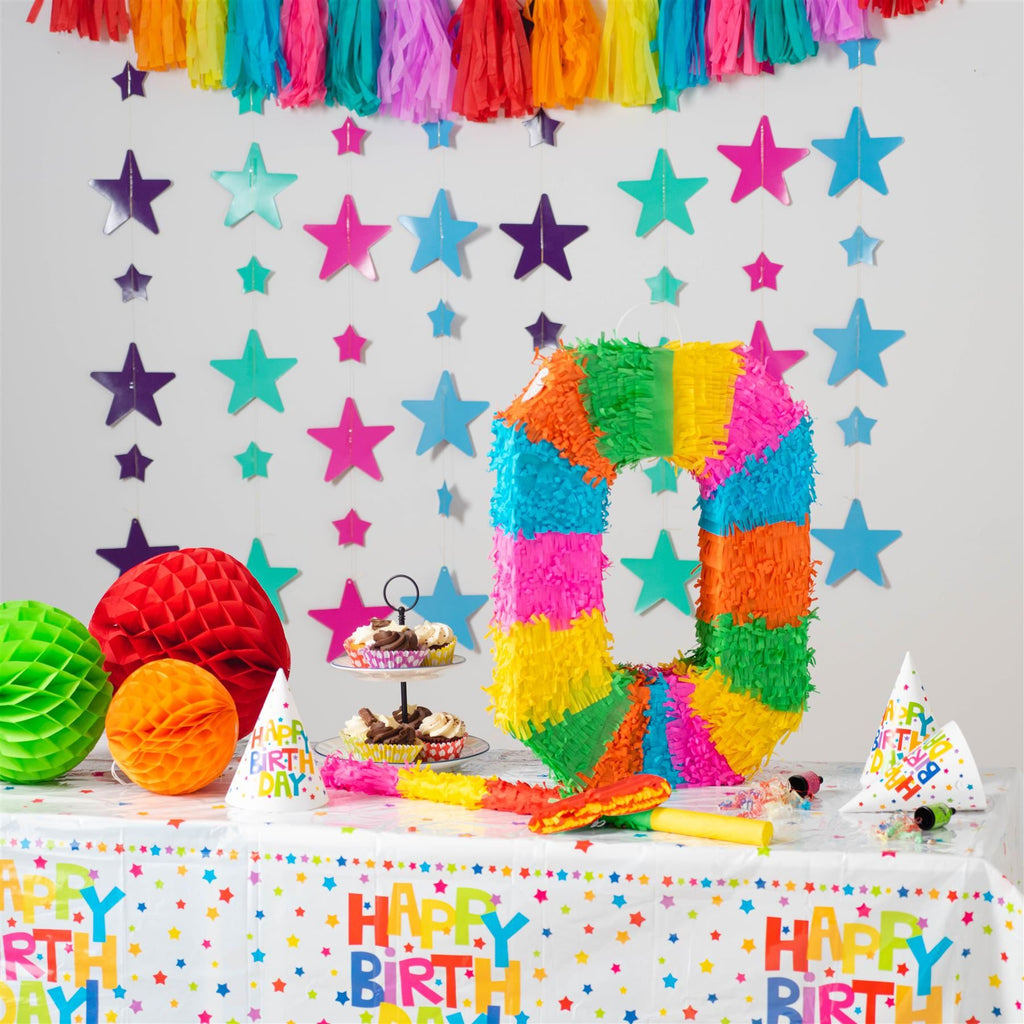 Number 0 Pop-Out Pinata with Stick & Blindfold - Multi Stick