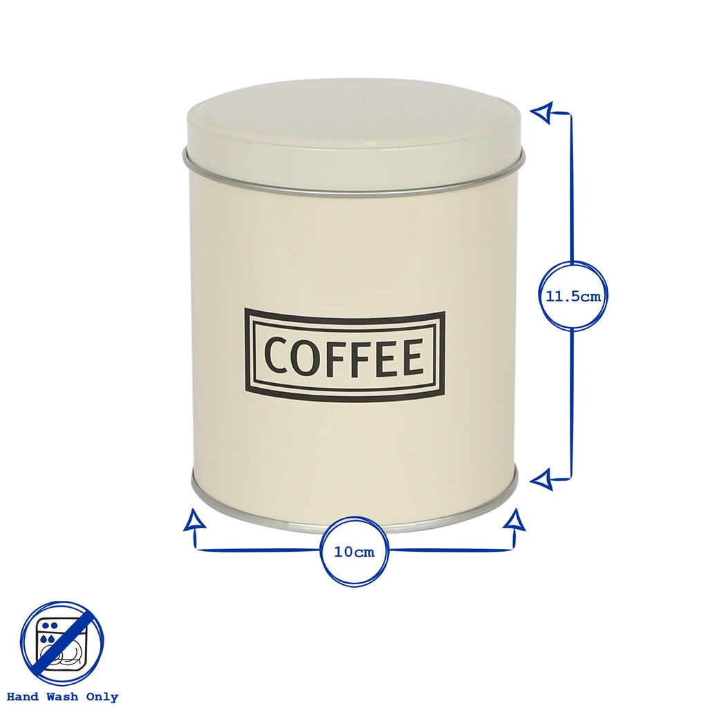 3pc Round Metal Tea Coffee Sugar Canister Set