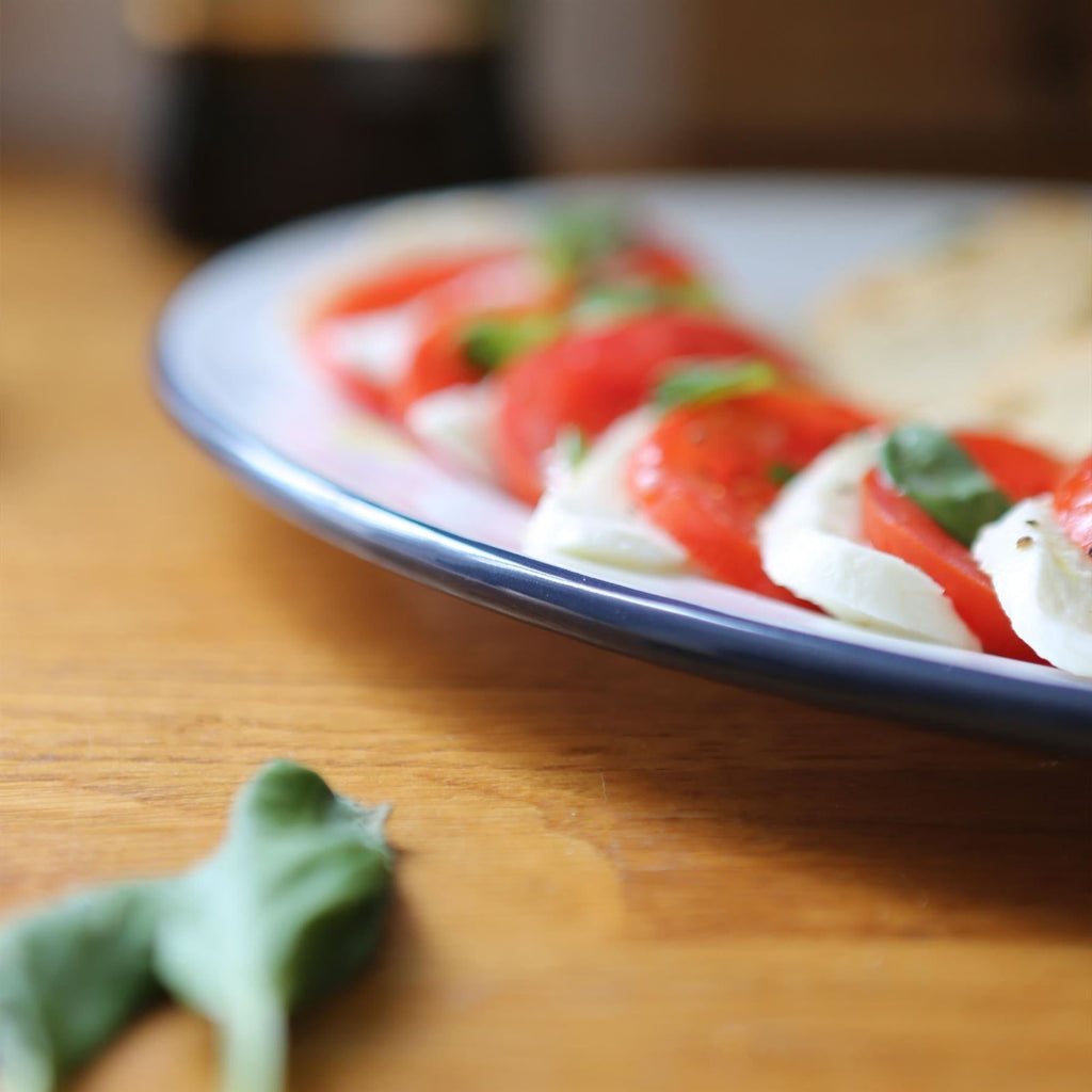 White Enamel Serving Platter - 30.5cm x 22.5cm