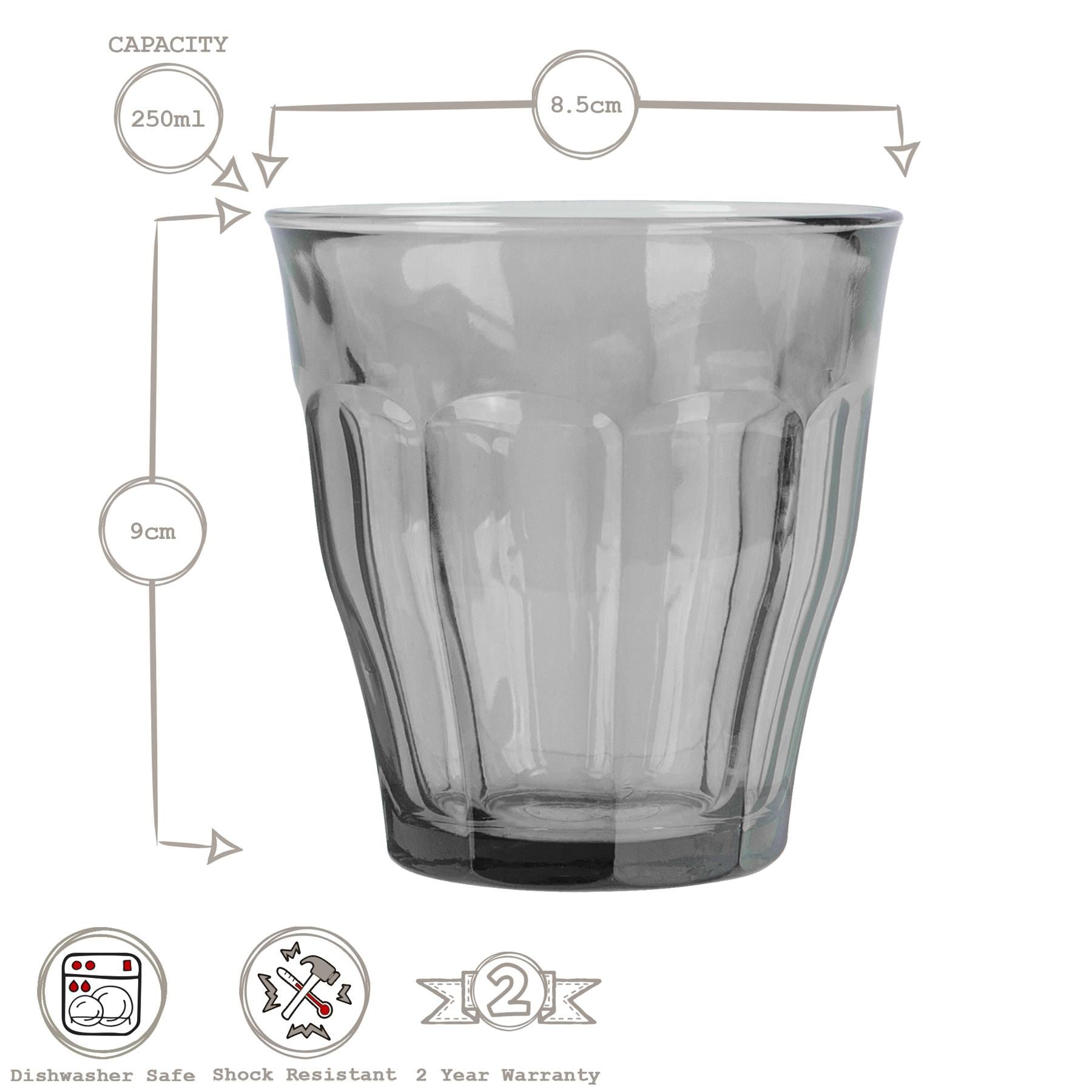 250ml Picardie Glass Tumblers - Pack of Four
