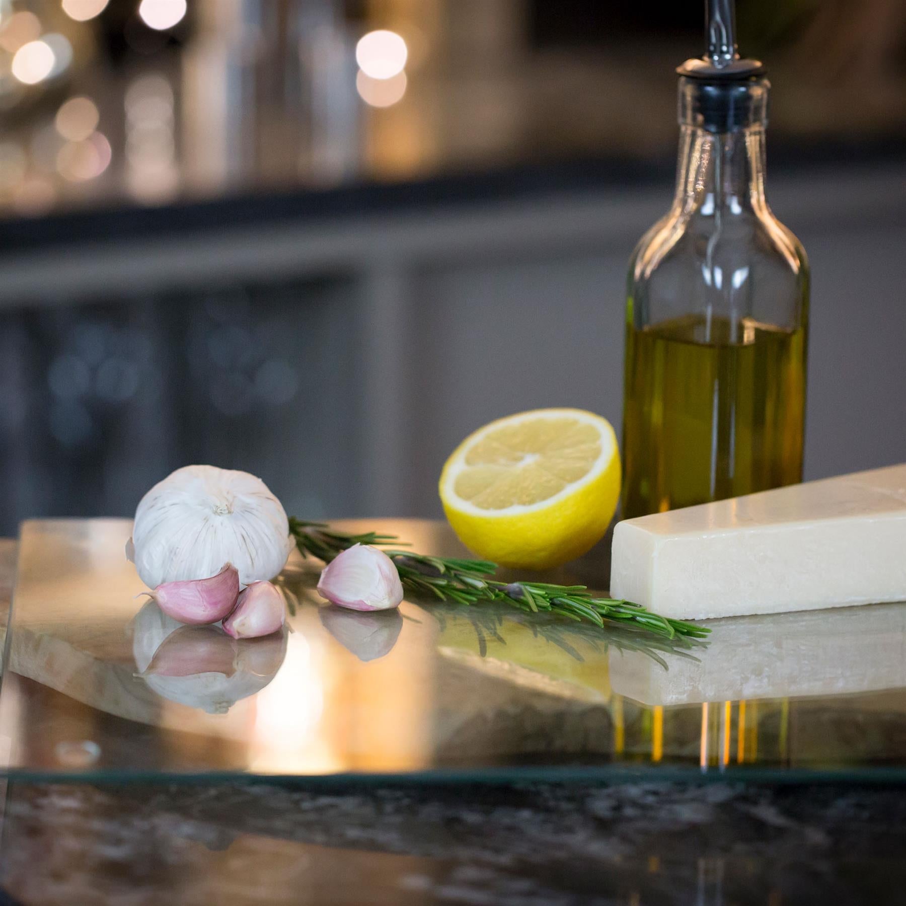 12pc Rectangle Glass Placemats & Round Coasters Set - 30cm x 20cm - Clear