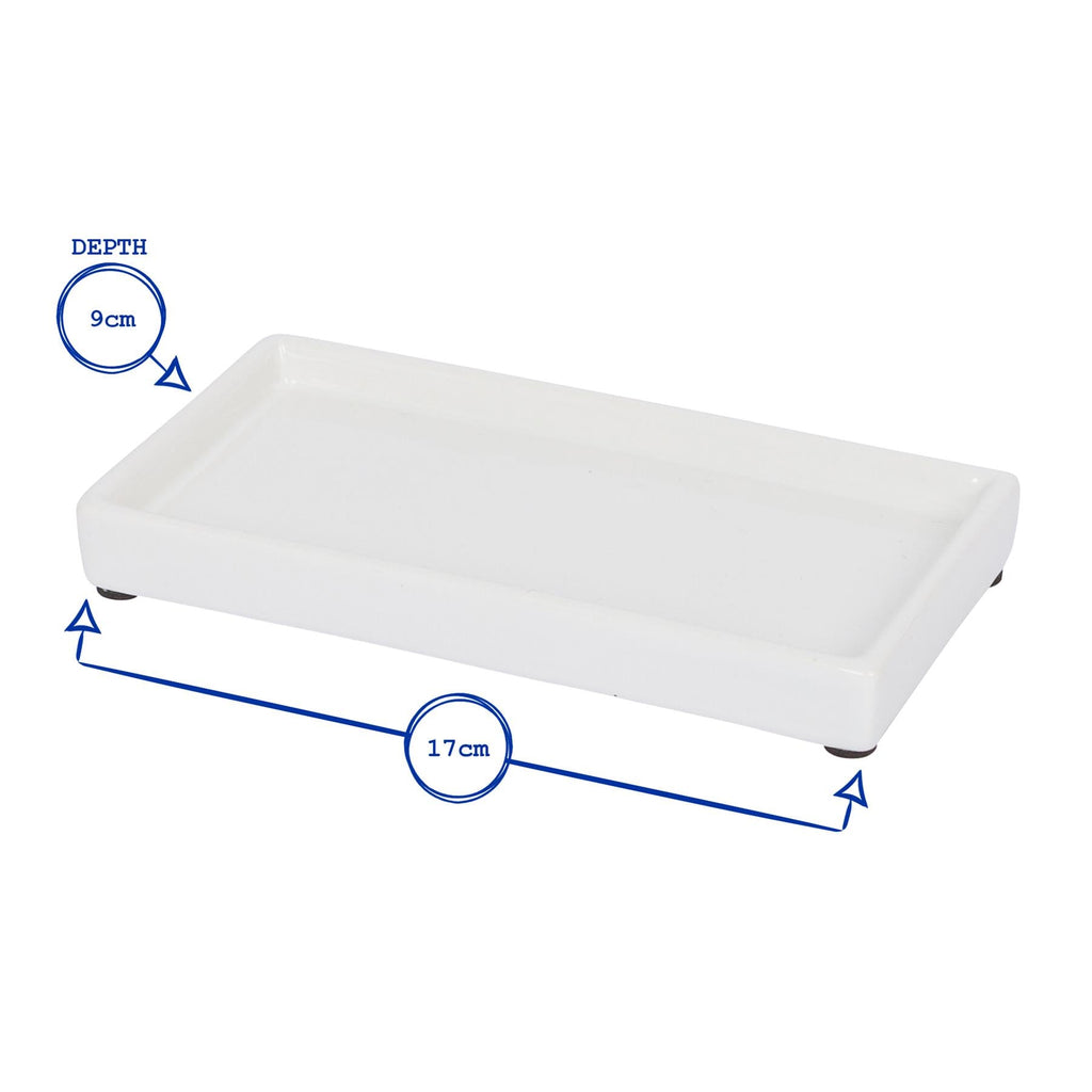 2pc Glass Hand & Dish Soap Dispenser Set with Ceramic Tray - 500ml