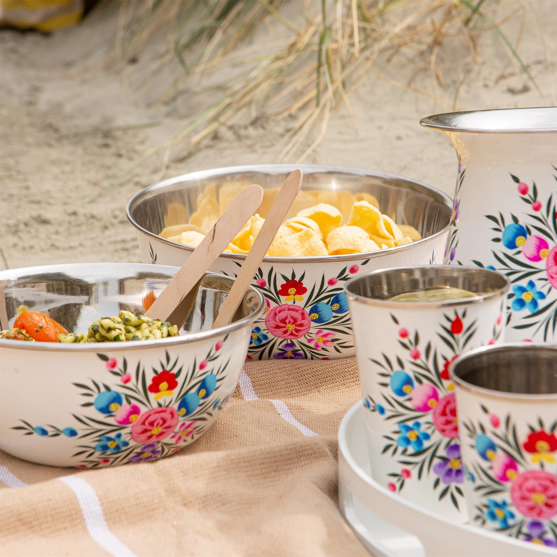 Pansy Hand-Painted Picnic Bowl Set - 3 Sizes