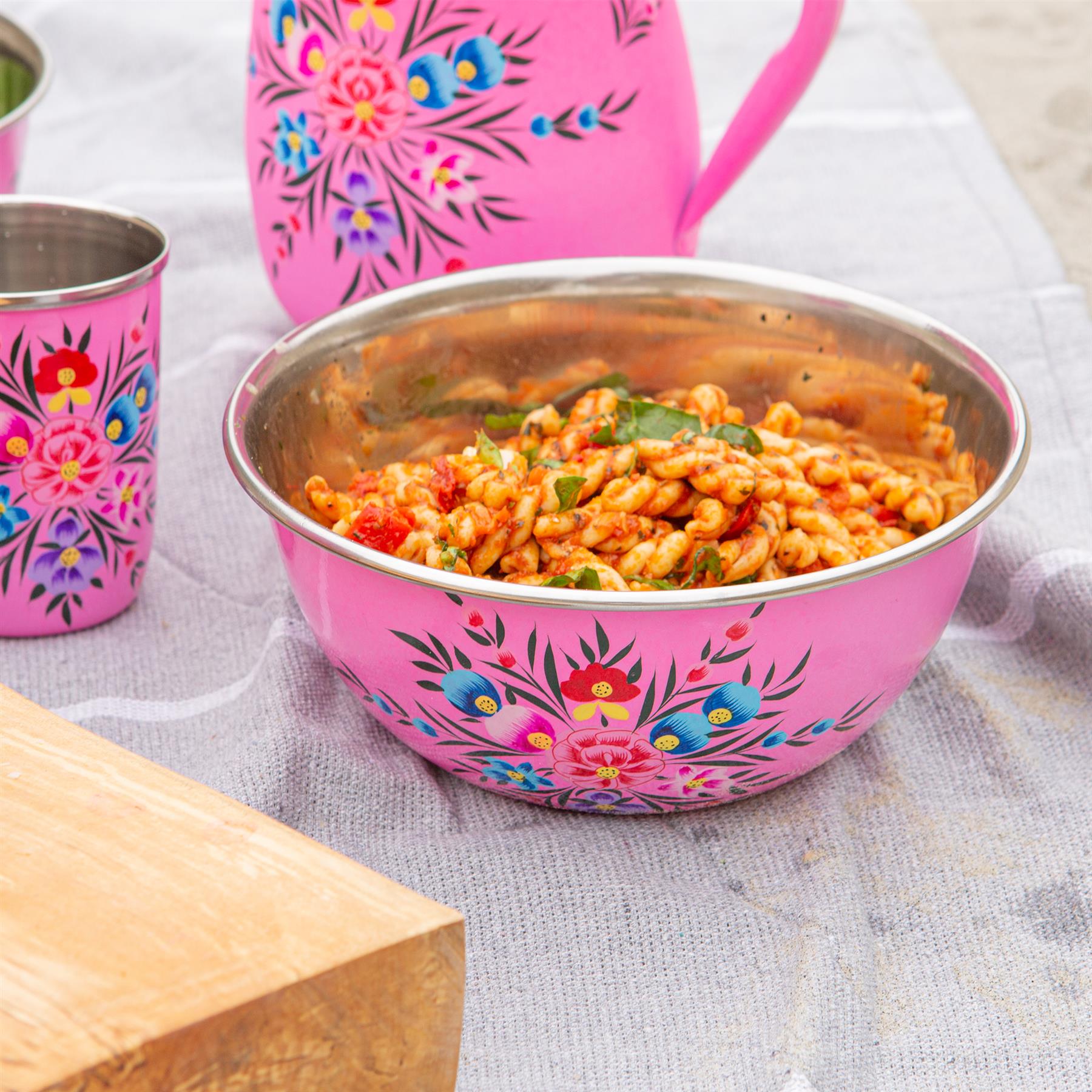 Pansy Hand-Painted Picnic Pasta Bowl - 18.5cm