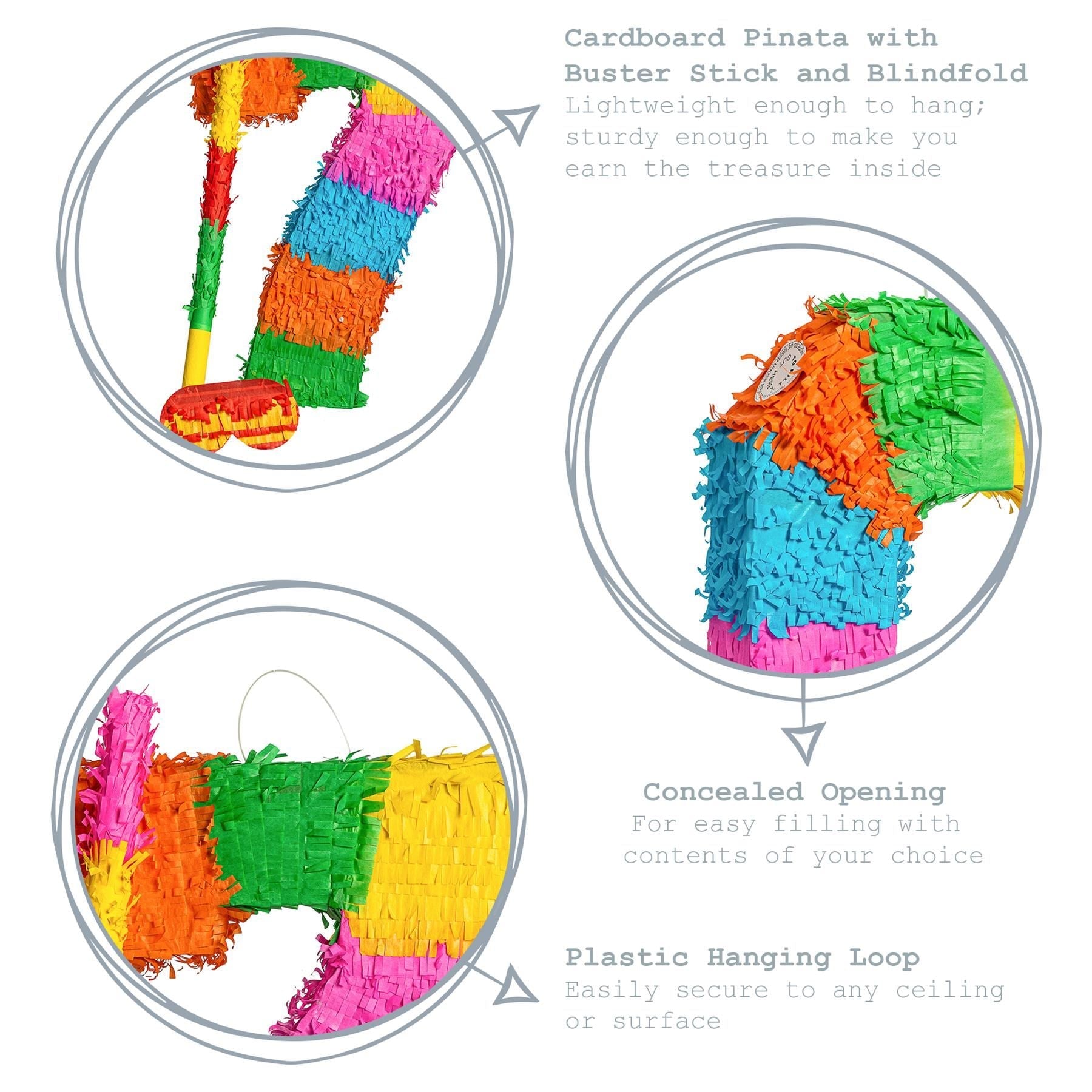 Number 7 Pop-Out Pinata with Stick & Blindfold - Multi Stick