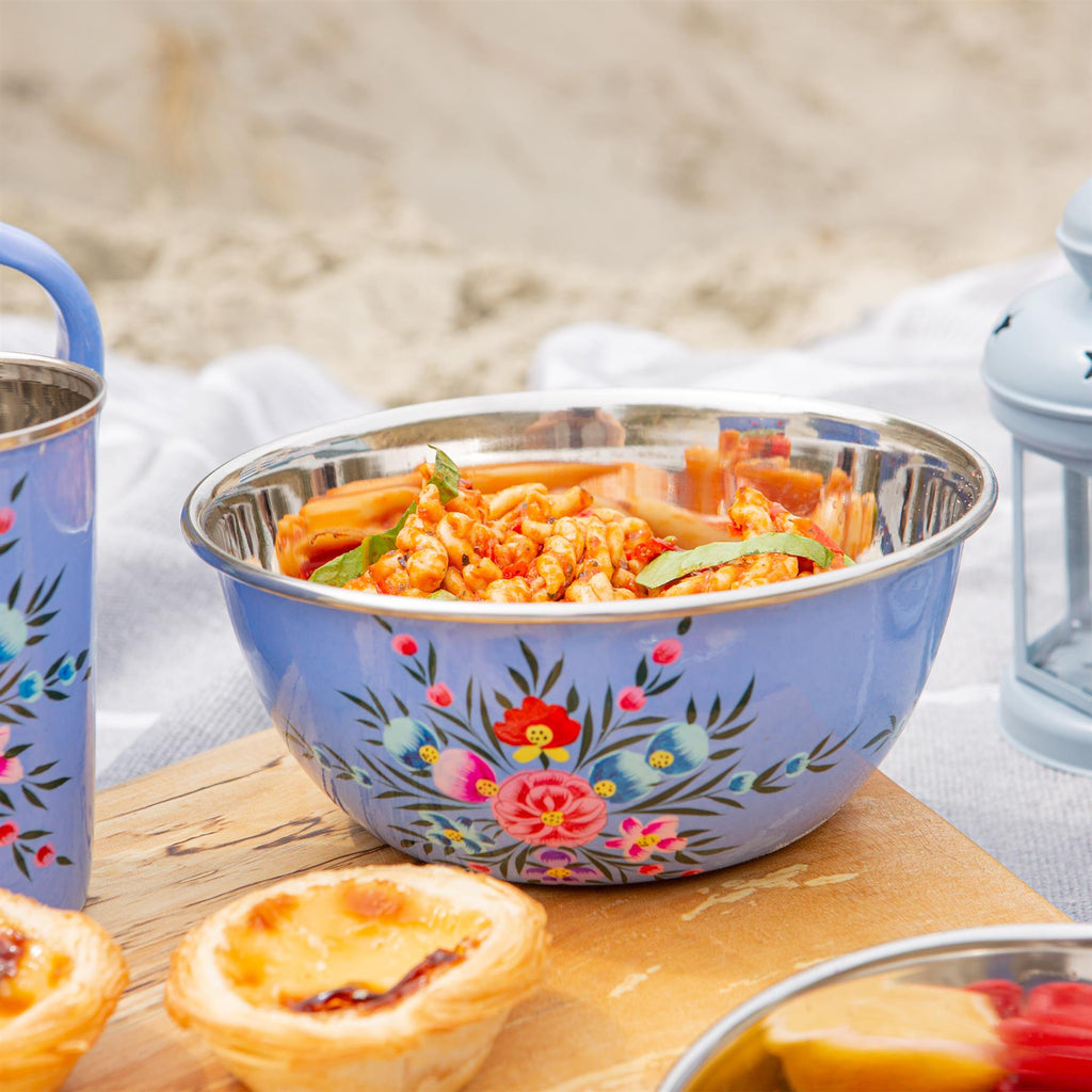 Pansy Hand-Painted Picnic Pasta Bowl - 18.5cm