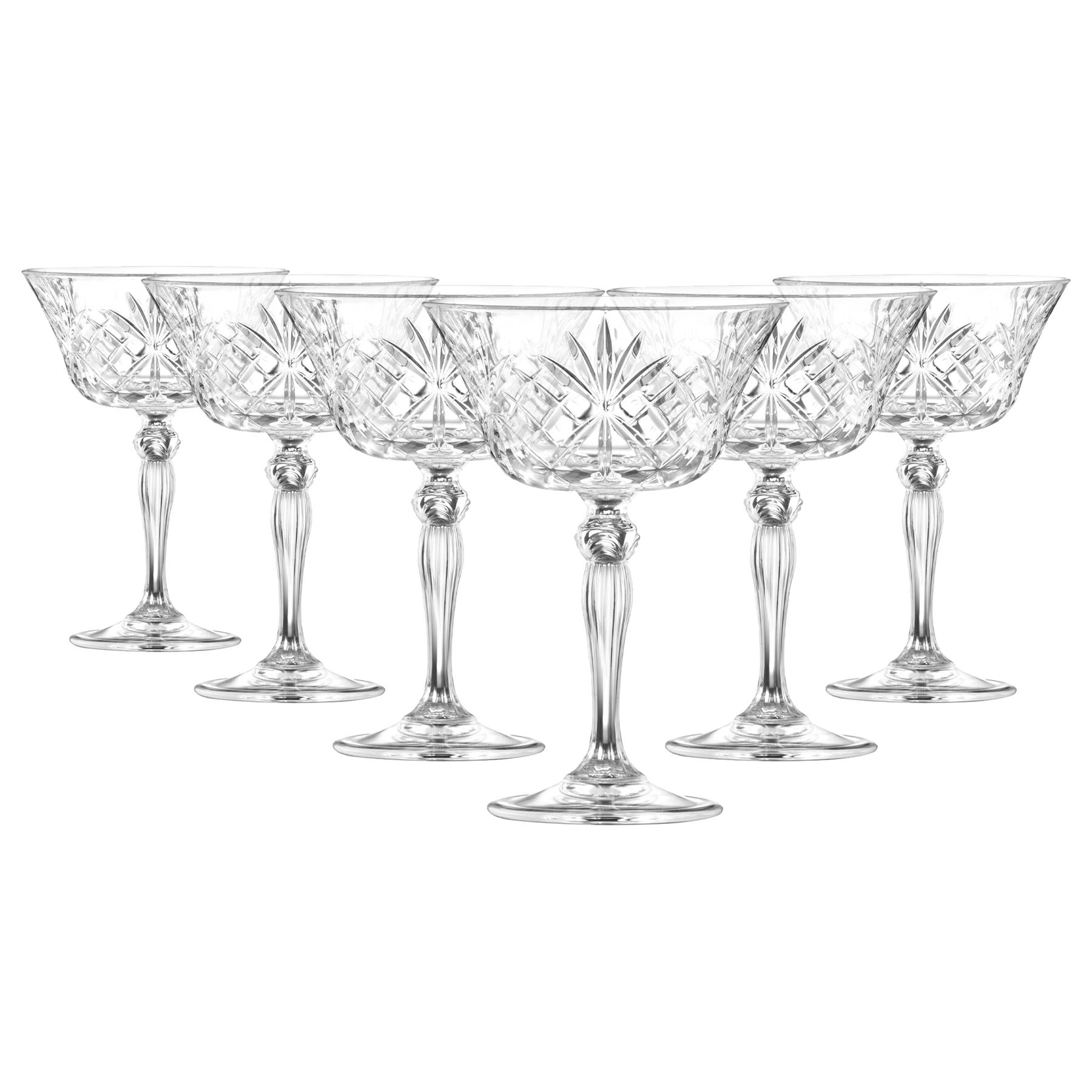 260ml Melodia Glass Champagne Saucers - Pack of Six