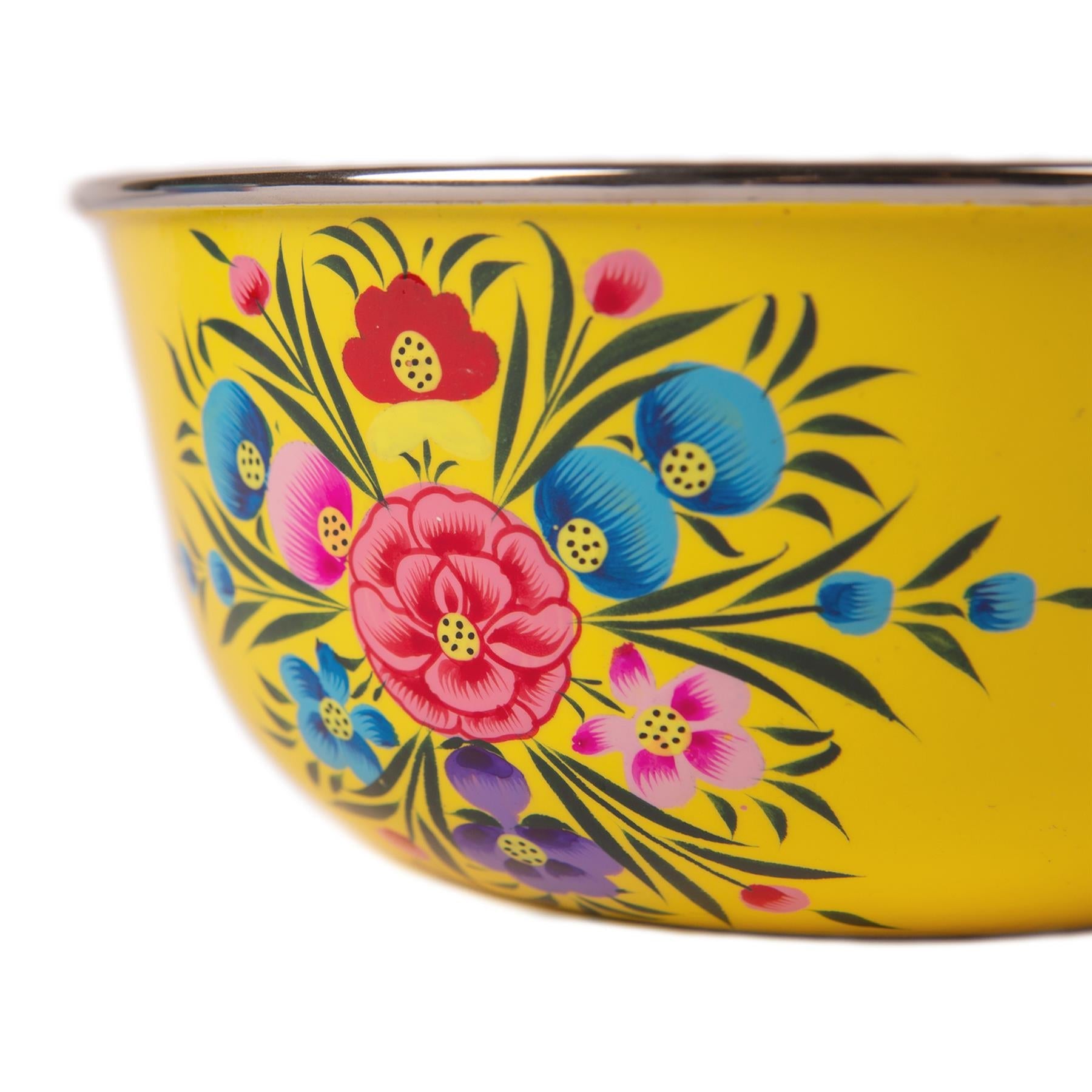 Pansy Hand-Painted Picnic Salad Bowl - 21.5cm