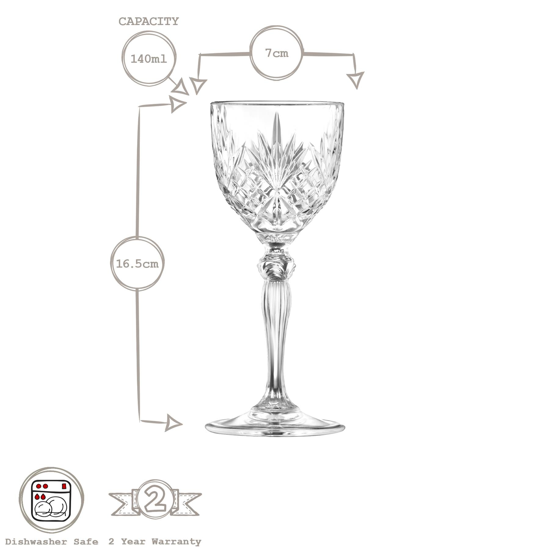 140ml Melodia Nick & Nora Glasses - Pack of Six