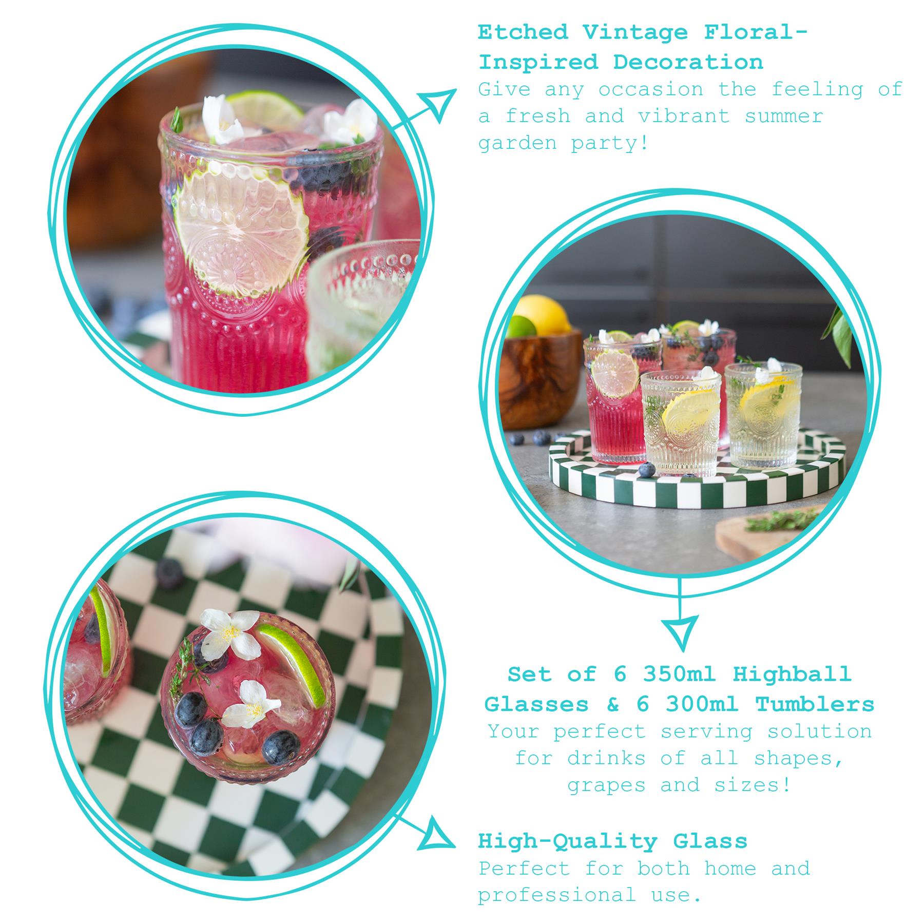 12pc Amore Glass Tumbler Set