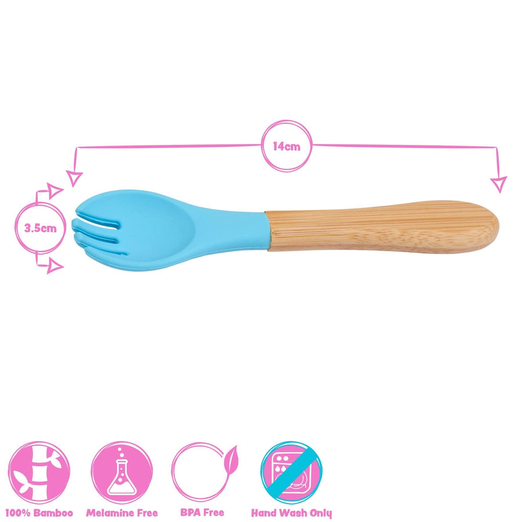 2pc Bamboo Baby Weaning Fork & Spoon Set