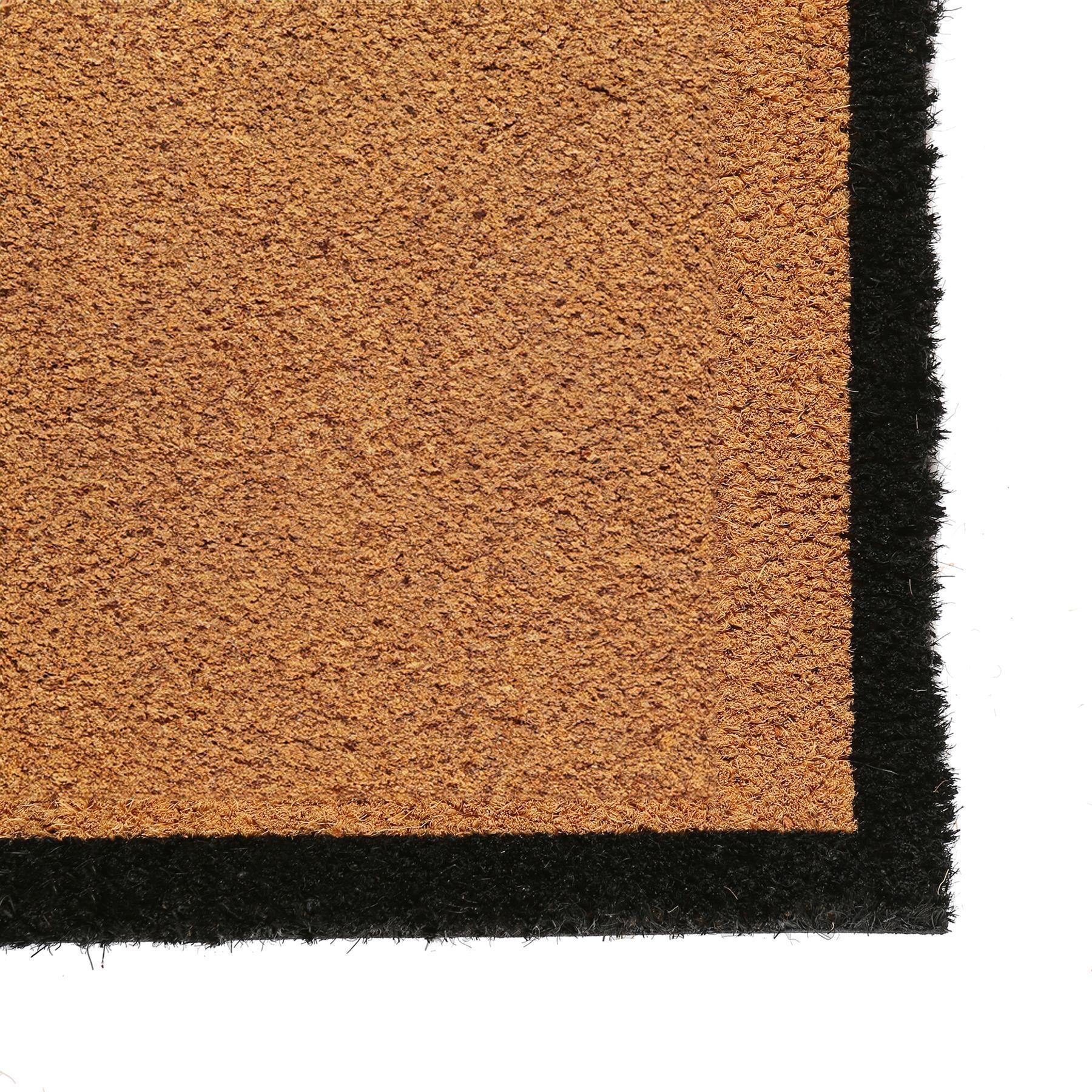 Coir Door Mat - 75cm x 45cm - Black Border