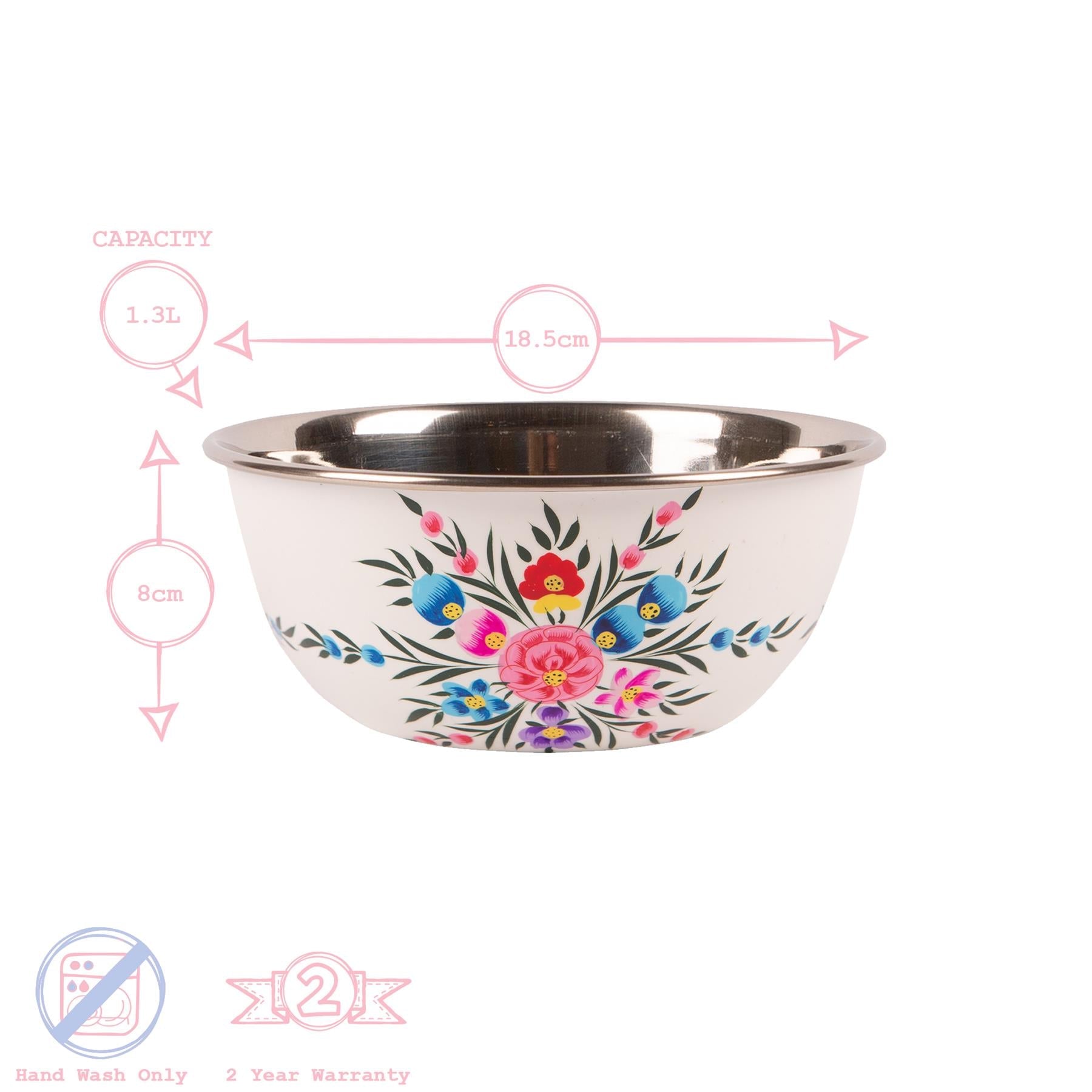 Pansy Hand-Painted Picnic Bowl Set - 3 Sizes