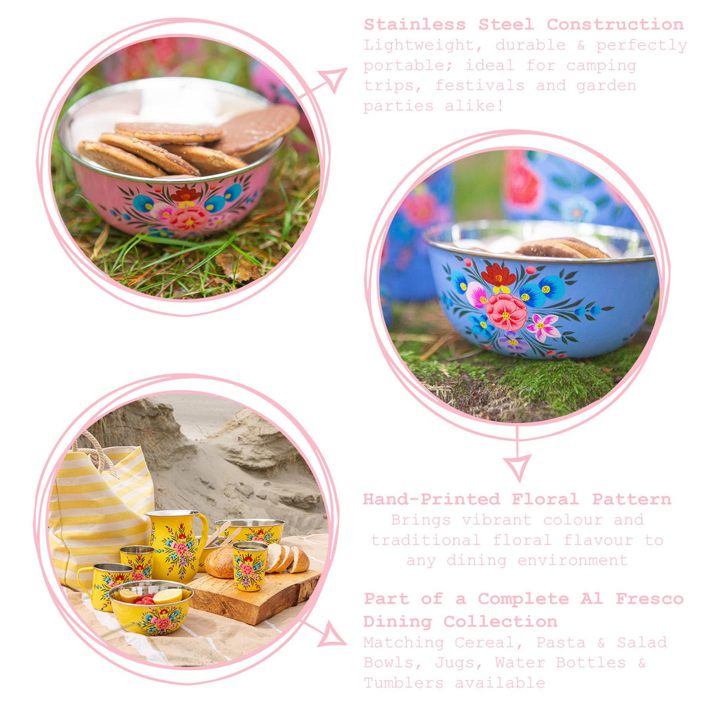 Pansy Hand-Painted Picnic Snack Bowl - 14.5cm