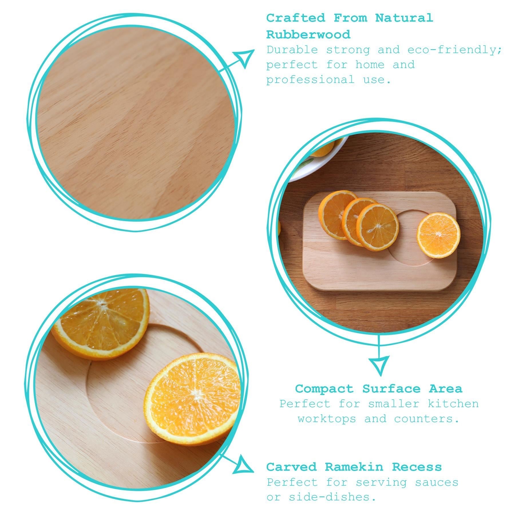 Wooden Tea & Biscuit Serving Board - 23cm x 15cm