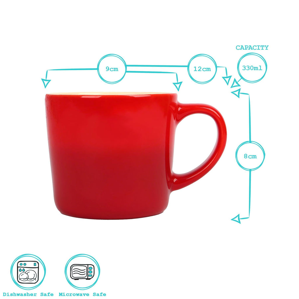 330ml New Bone China Ombre Mugs - Pack of 6