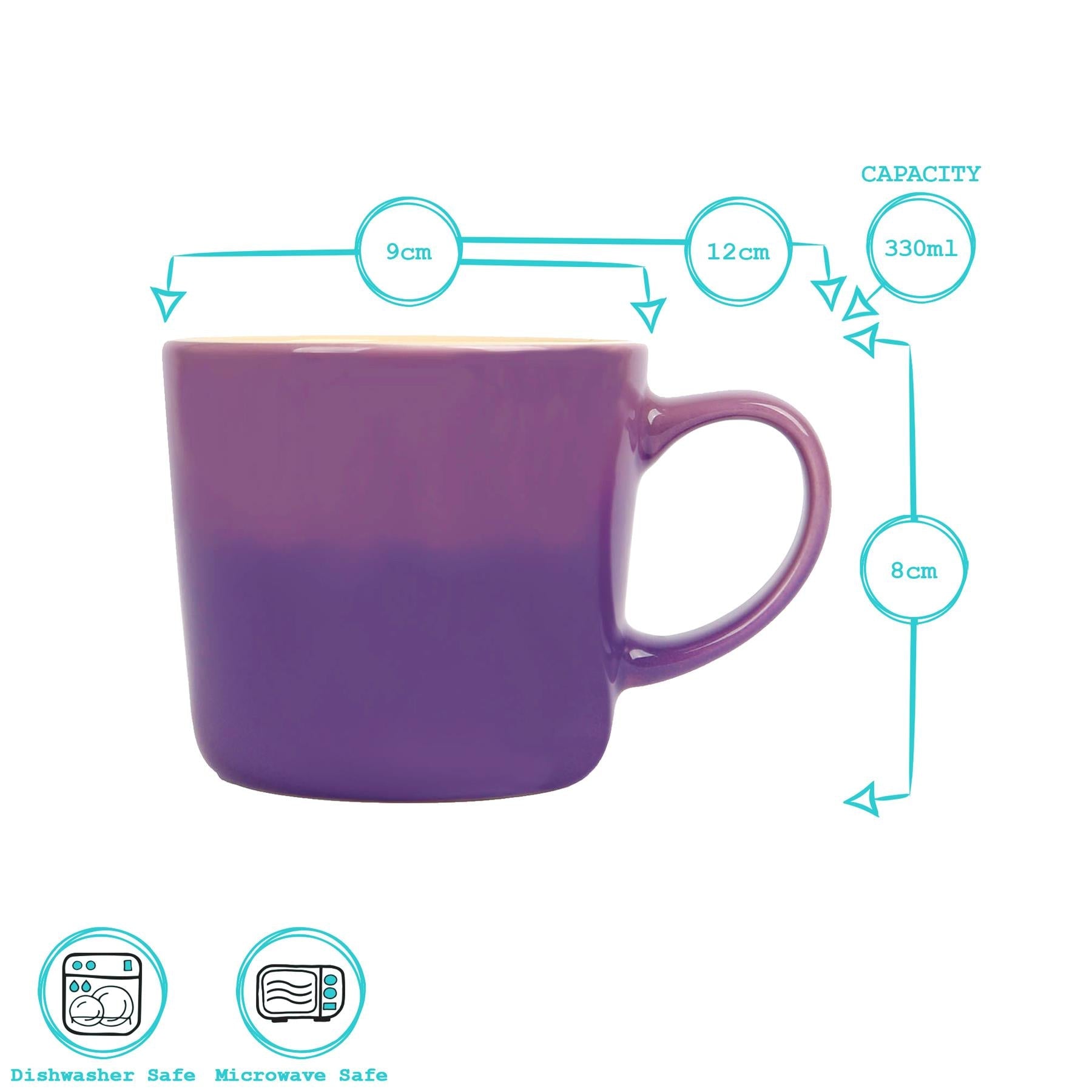 330ml New Bone China Ombre Mugs - Pack of 6