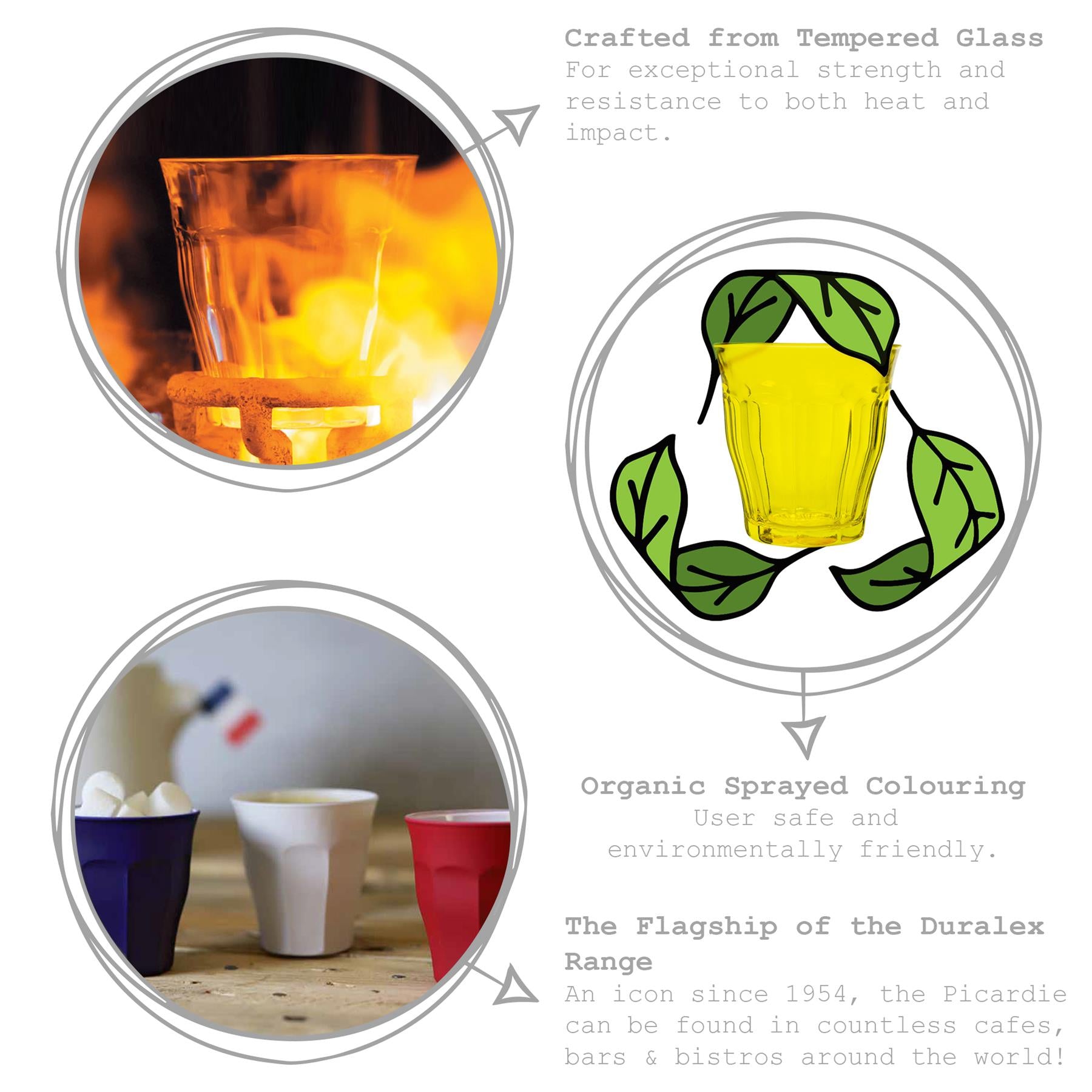 250ml Picardie Glass Tumblers - Pack of Four