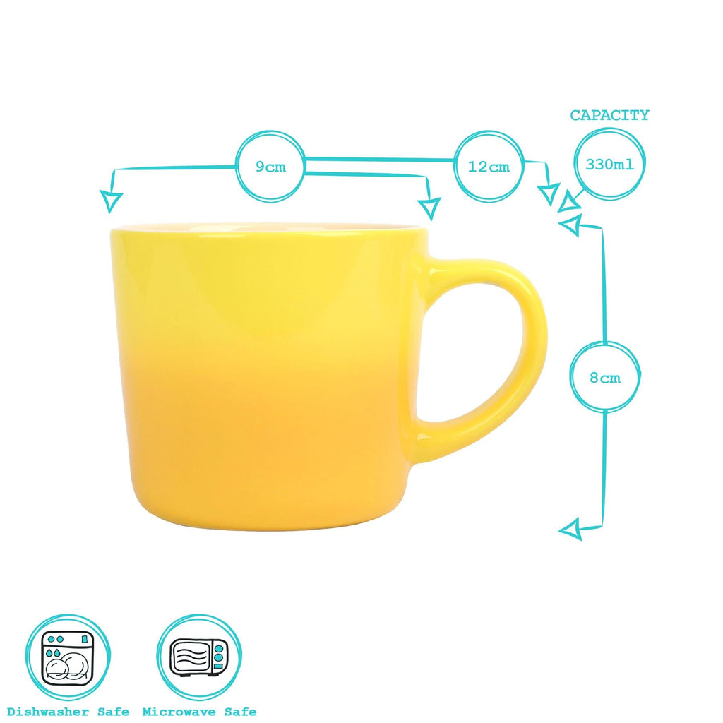 330ml New Bone China Ombre Mugs - Pack of 6