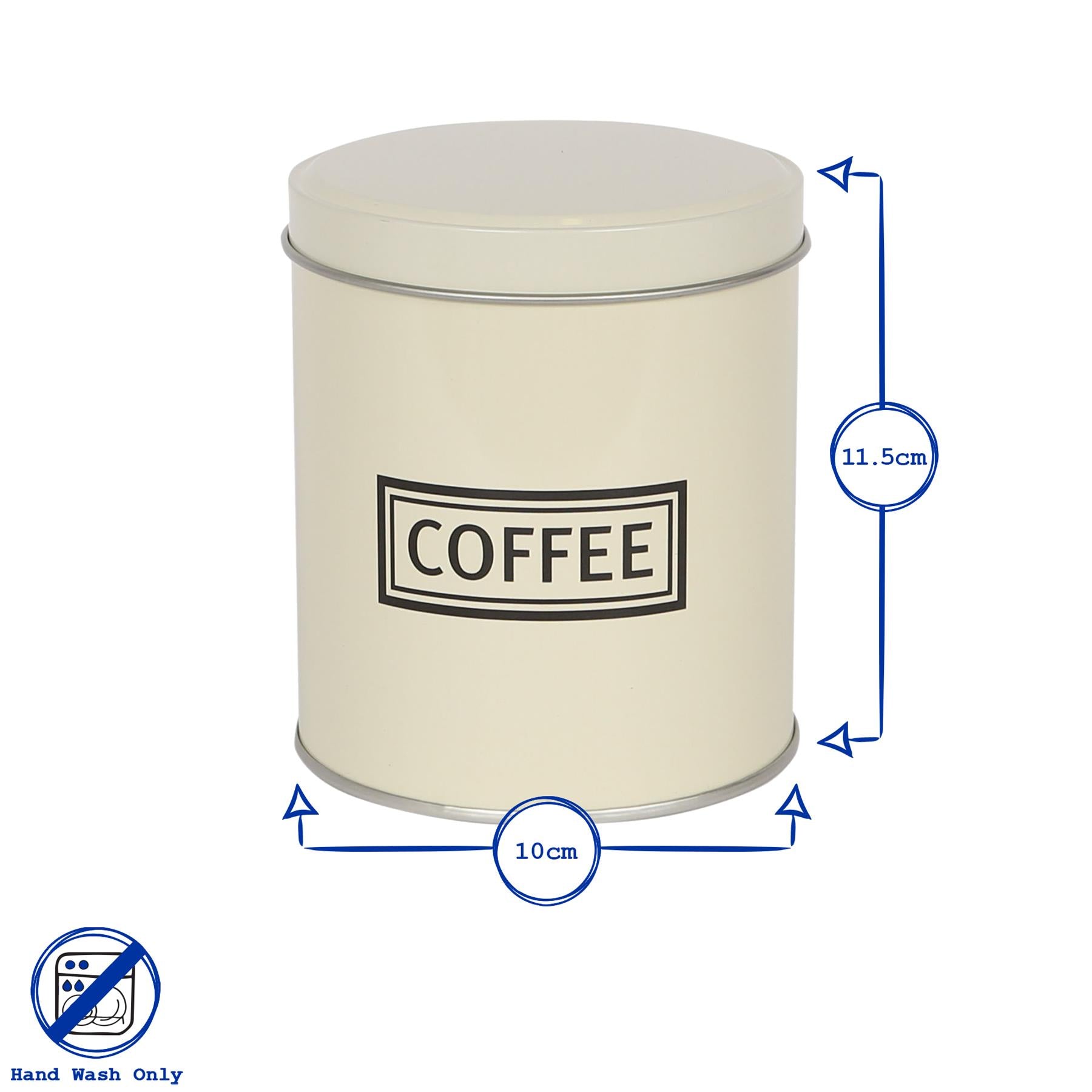 3pc Round Metal Tea Coffee Sugar Canister Set