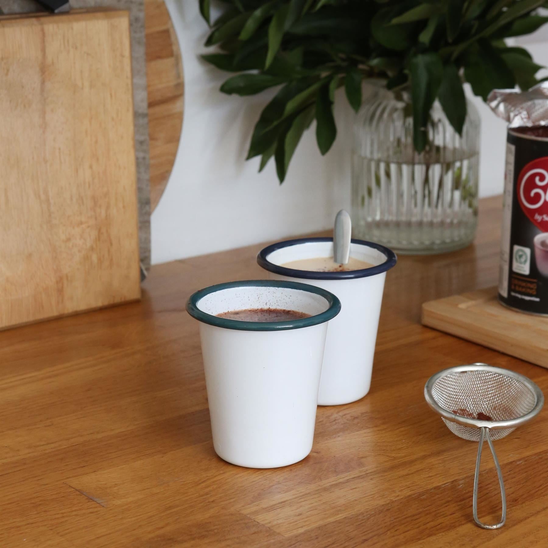 300ml White Enamel Tumbler