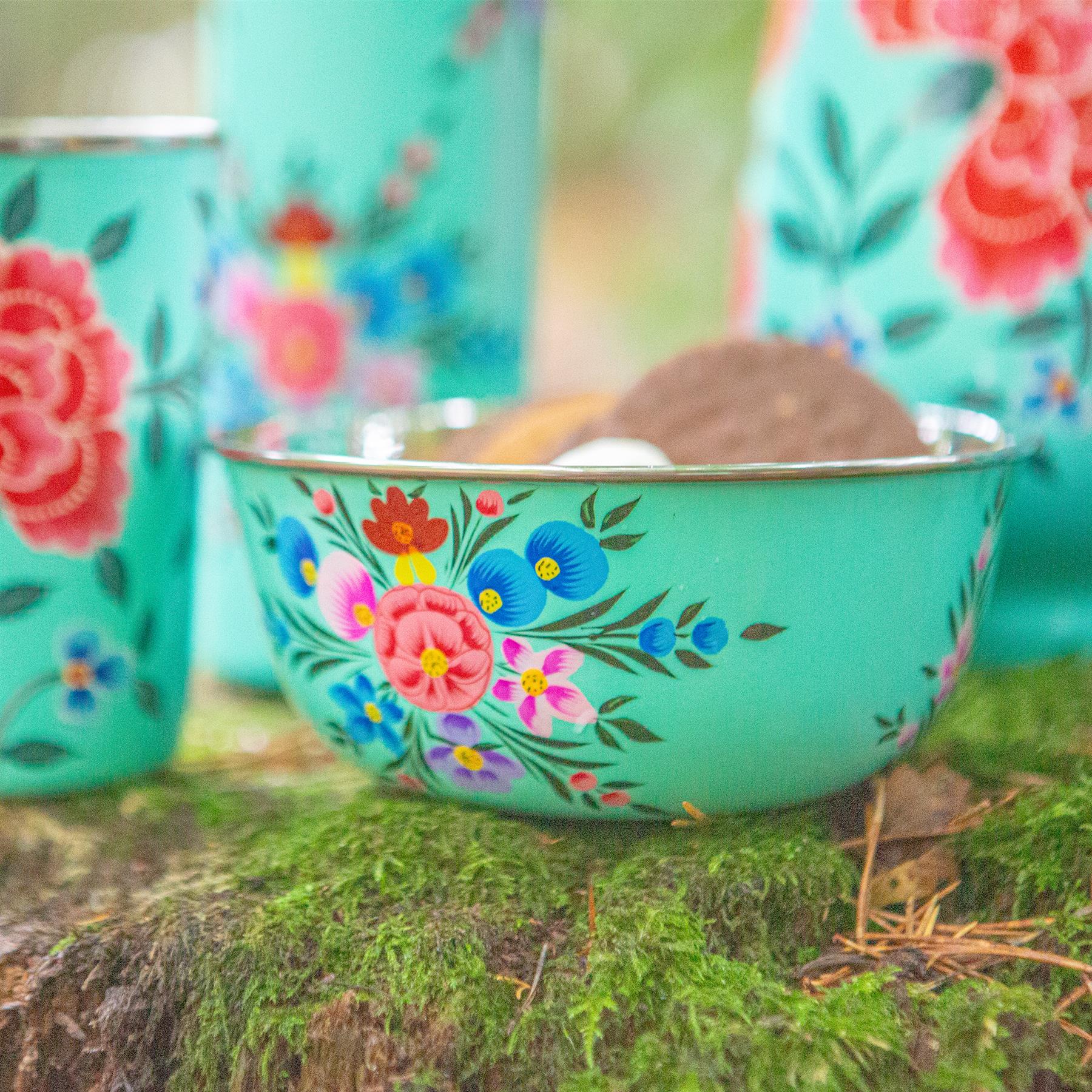 Pansy Hand-Painted Picnic Snack Bowls - 14.5cm - Pack of Six