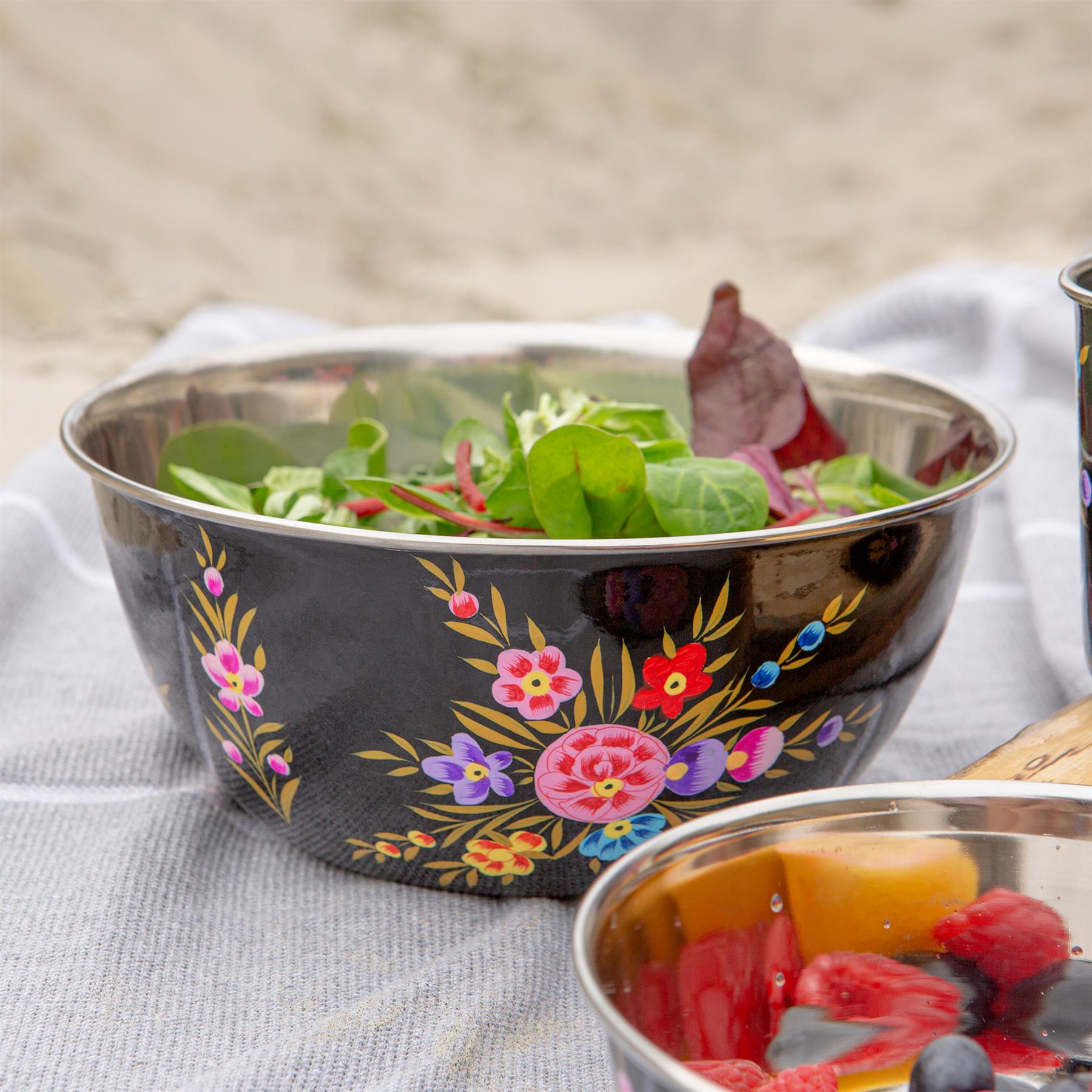 Pansy Hand-Painted Picnic Bowl Set - 3 Sizes