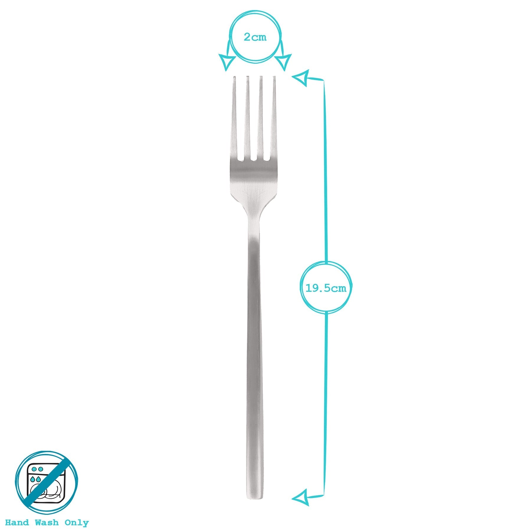 Stainless Steel Dinner Forks - 19.5cm - Pack of Four