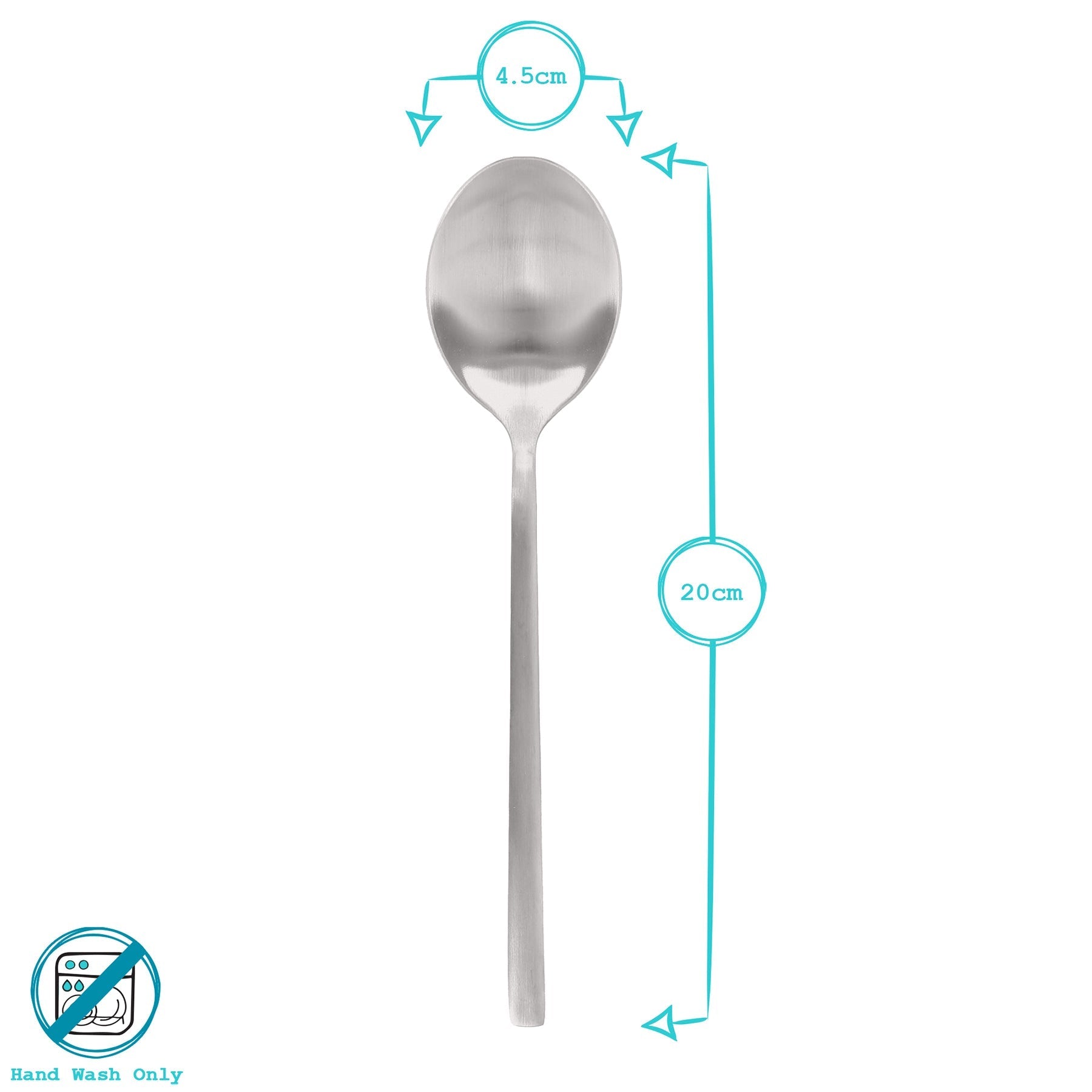 Stainless Steel Dessert Spoons - 20cm - Pack of Four