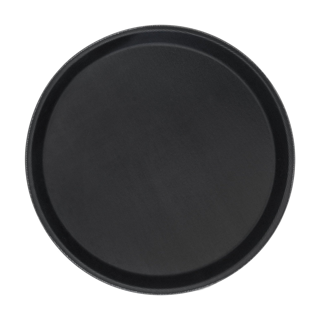 28cm Black Round Non-Slip Serving Tray