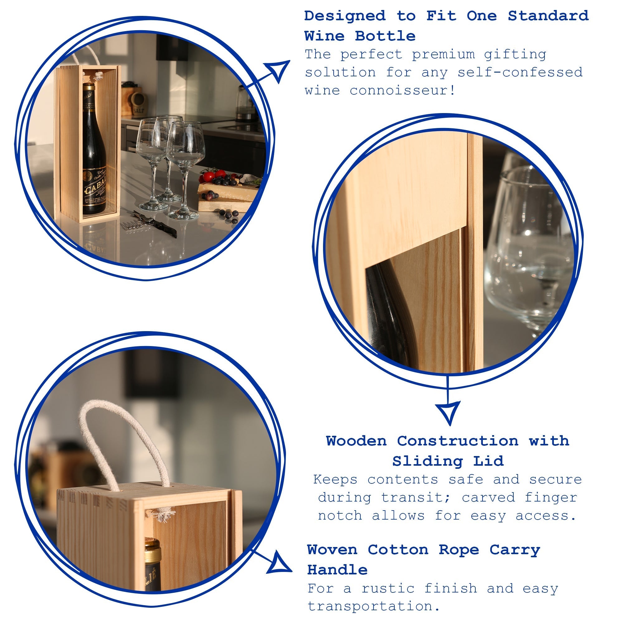 Single Bottle Wooden Wine Box