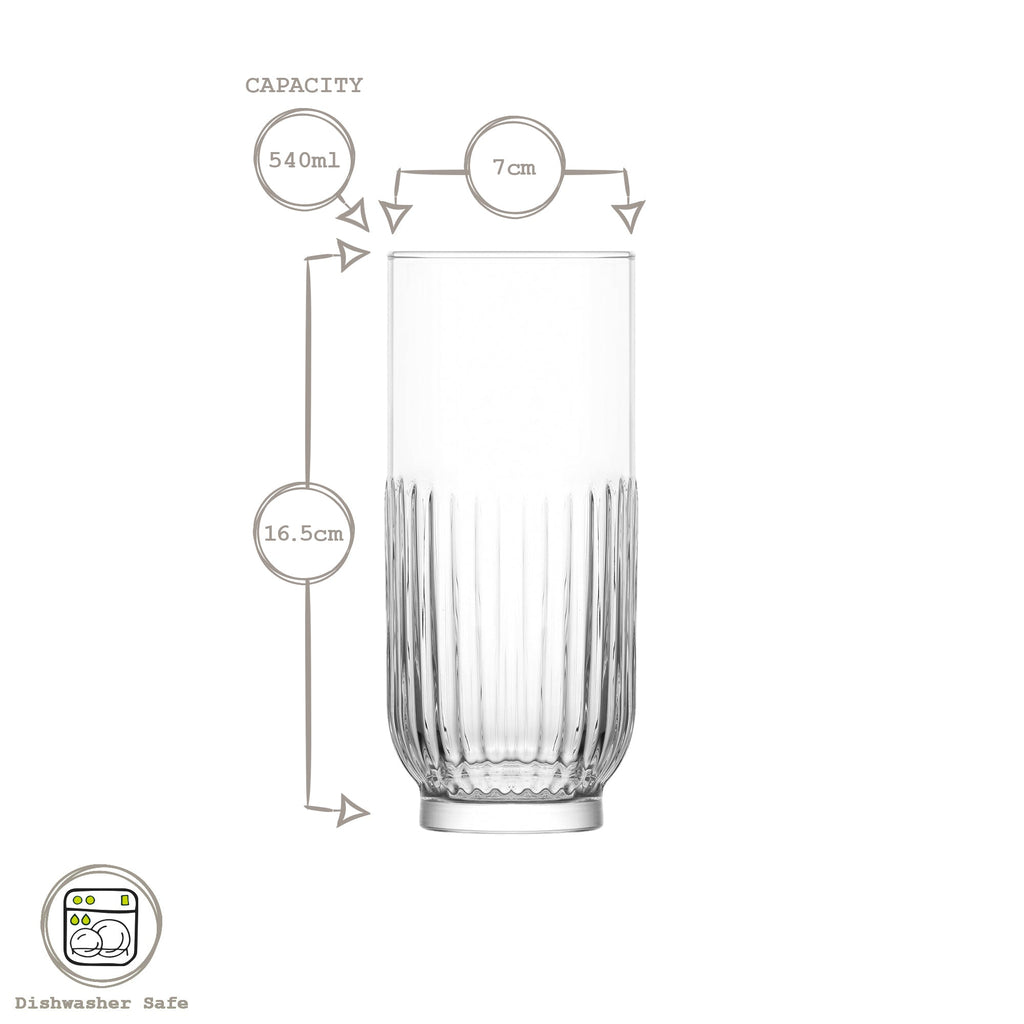 540ml Tokyo Highball Glasses - Pack of Six