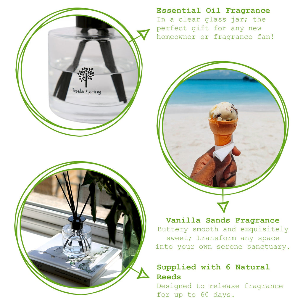 Glass Reed Diffuser - 200ml - Vanilla Sands