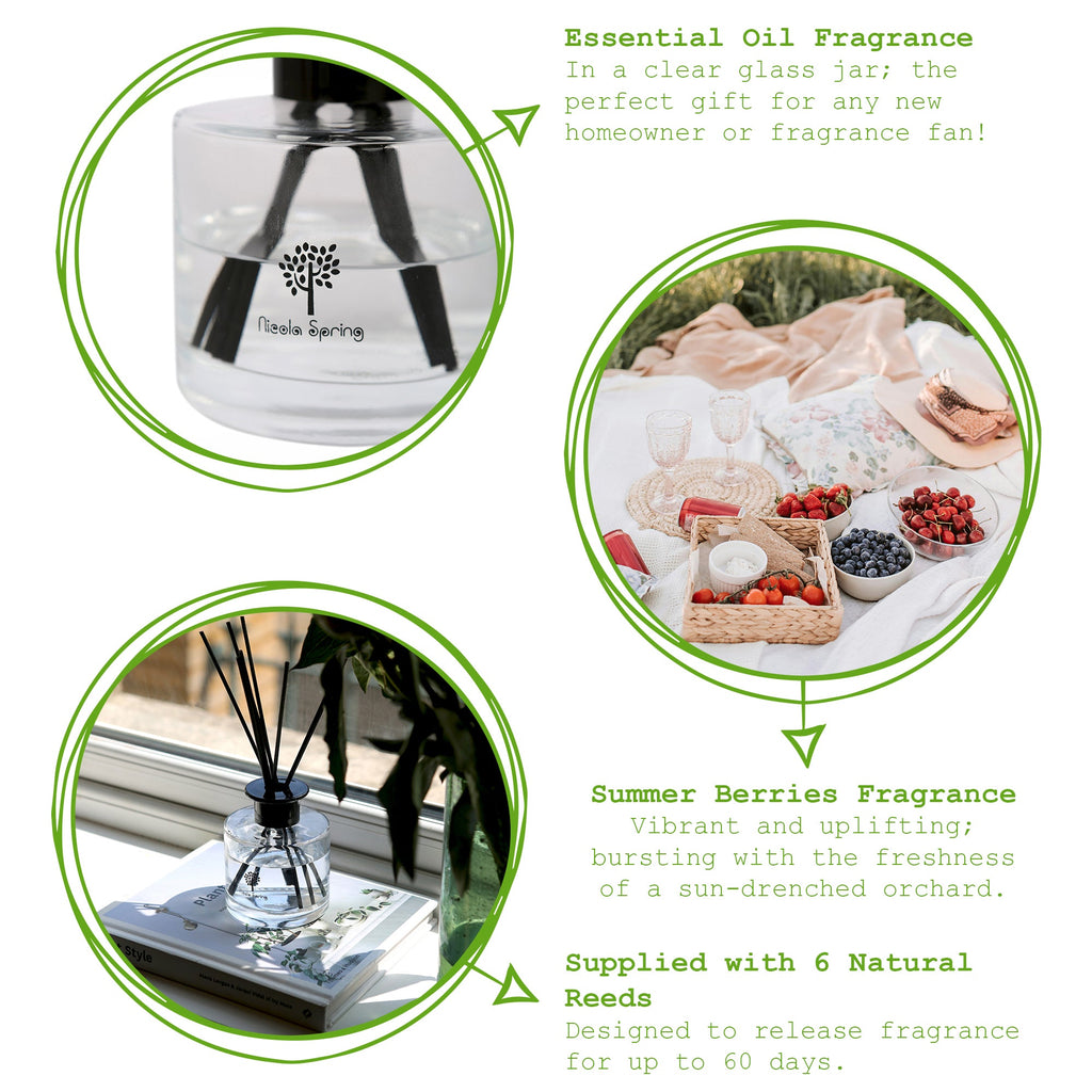 Glass Reed Diffuser - 200ml - Summer Berries