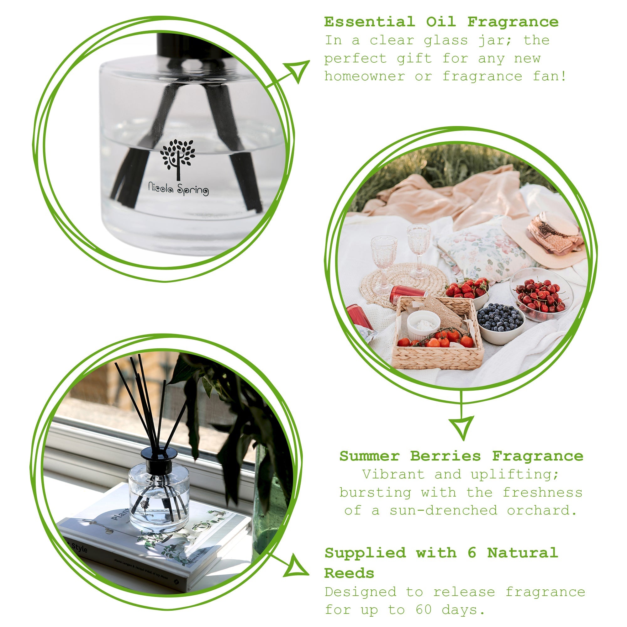 Glass Reed Diffuser - 200ml - Summer Berries