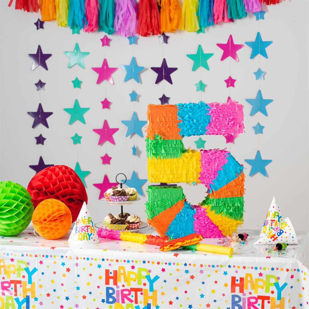 Number 5 Pop-Out Pinata with Stick & Blindfold - Multi Stick