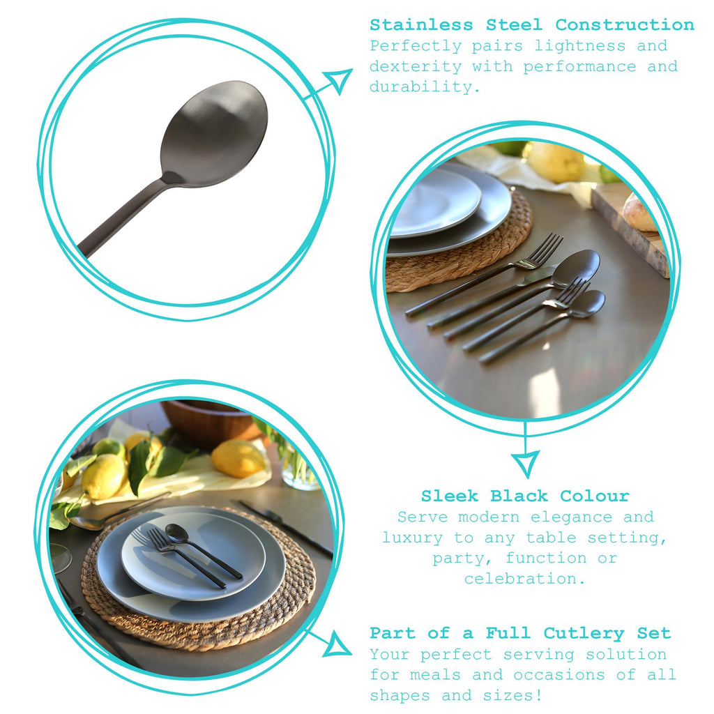 Stainless Steel Dessert Spoons - 20cm - Pack of Four